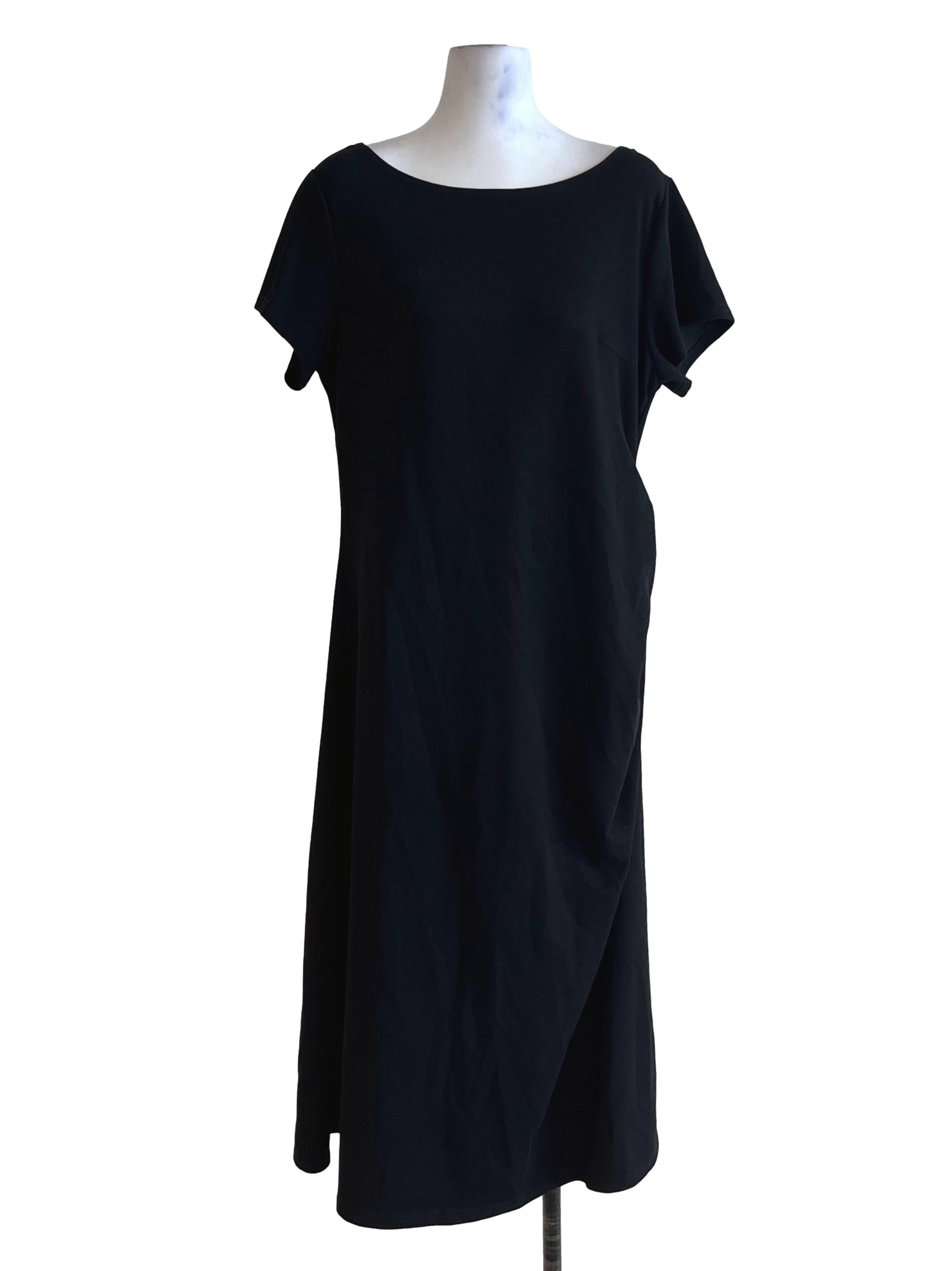 Black Sabrina Neckline Empire Dress