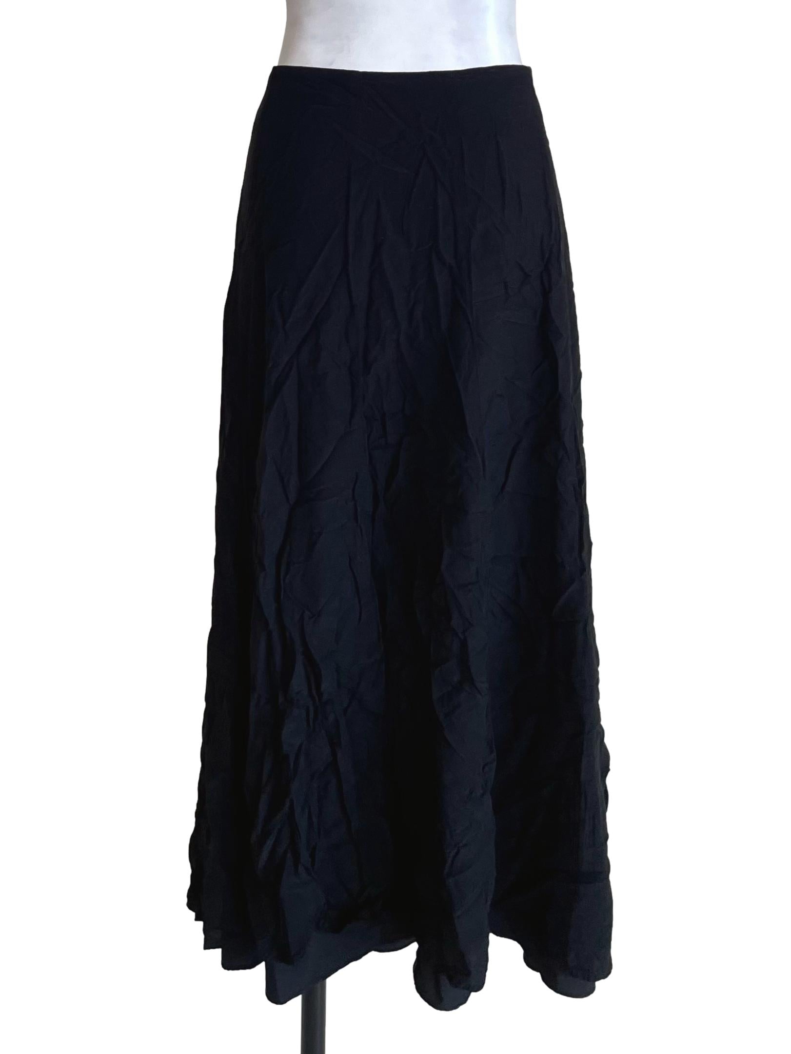Black Panelled Midi Skirt OSN
