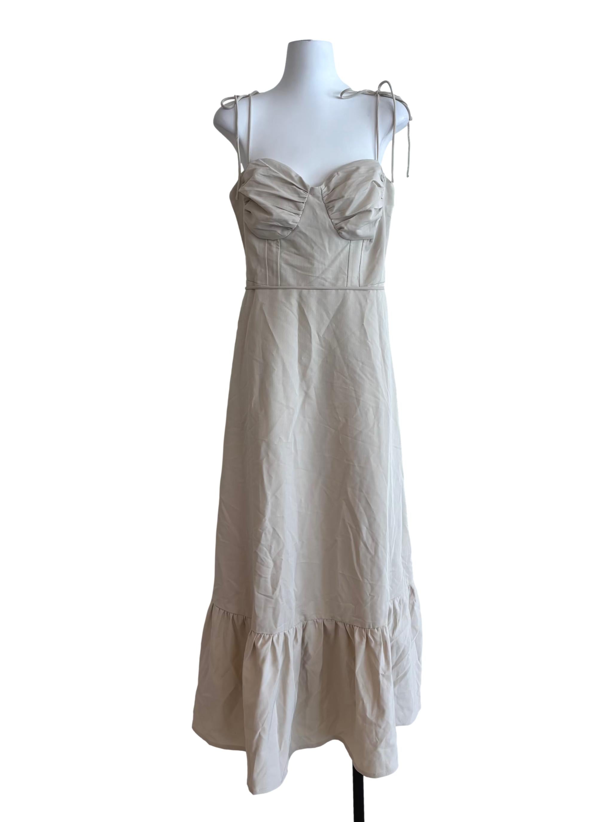 Sand Beige Sweetheart A-Line Dress