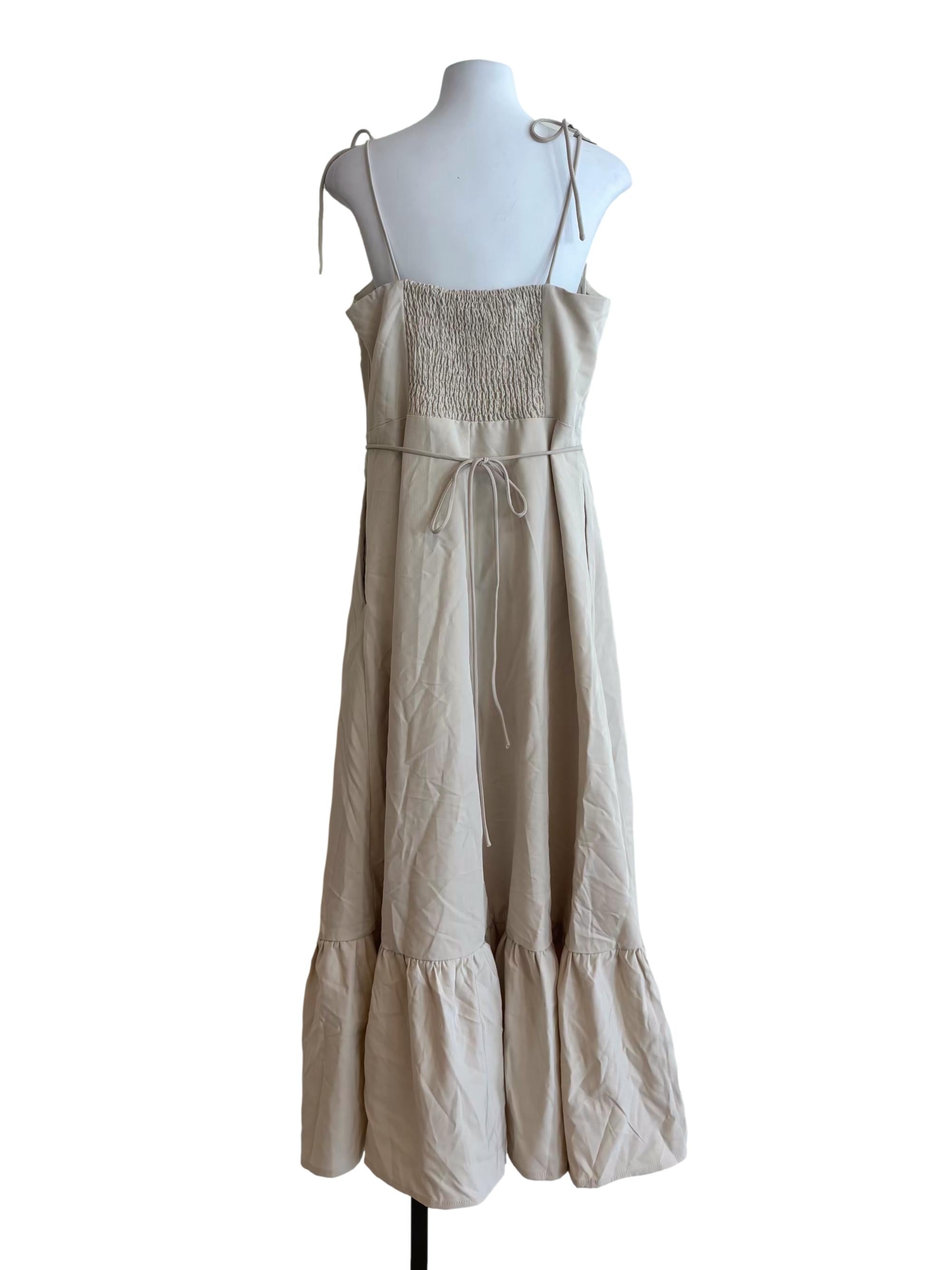 Sand Beige Sweetheart A-Line Dress