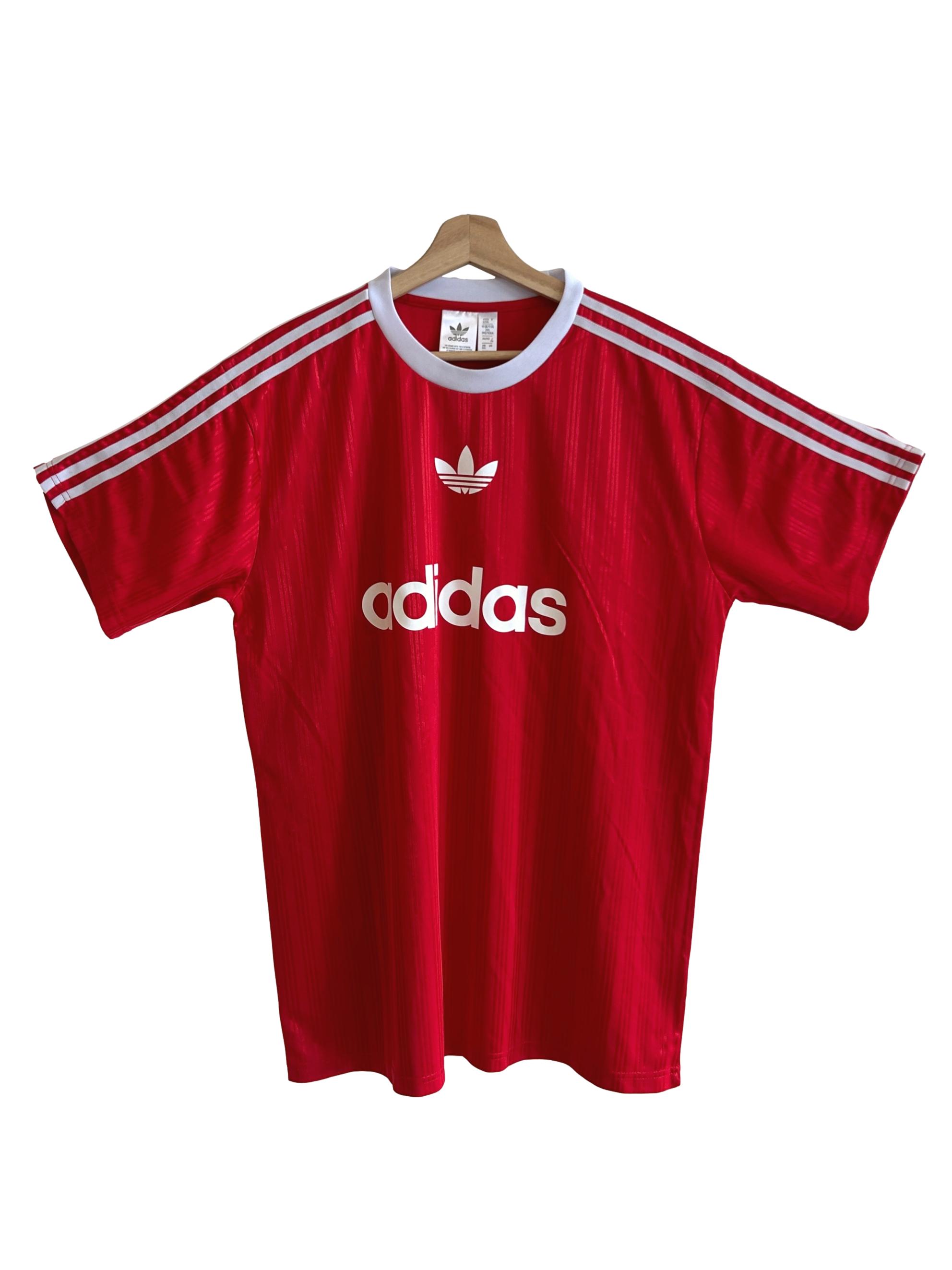 Red Shiny 3 Stripes Top