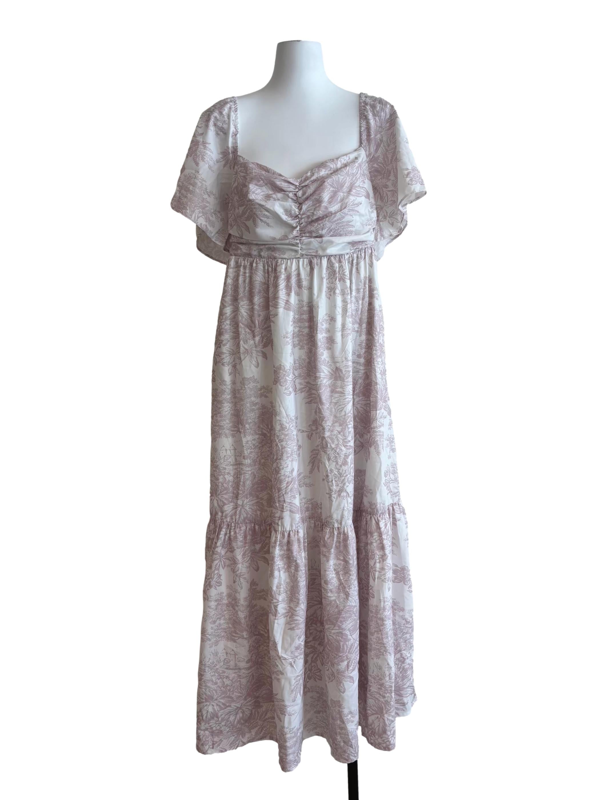Powder White Blush Drop Waist Dress