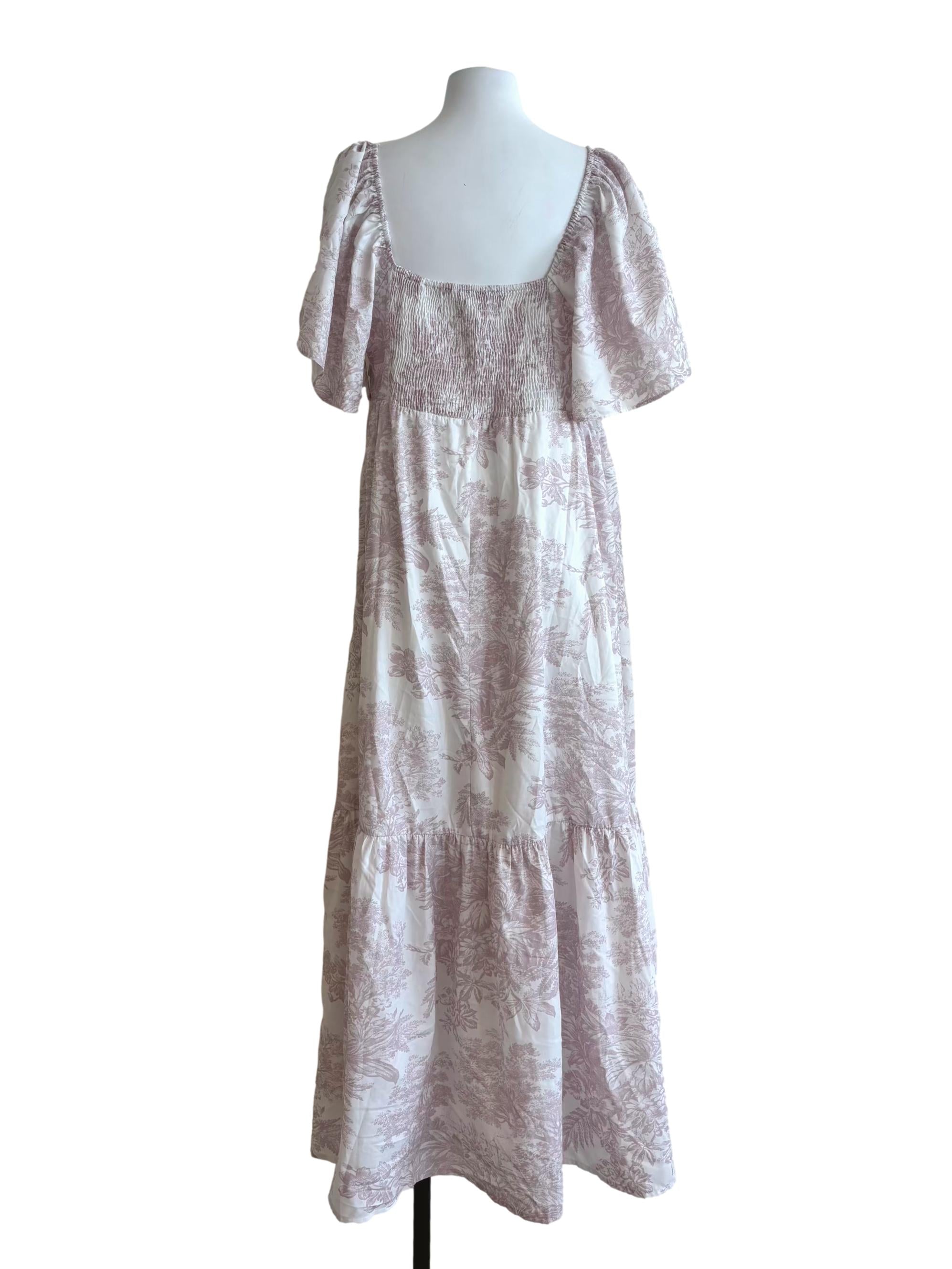 Powder White Blush Drop Waist Dress