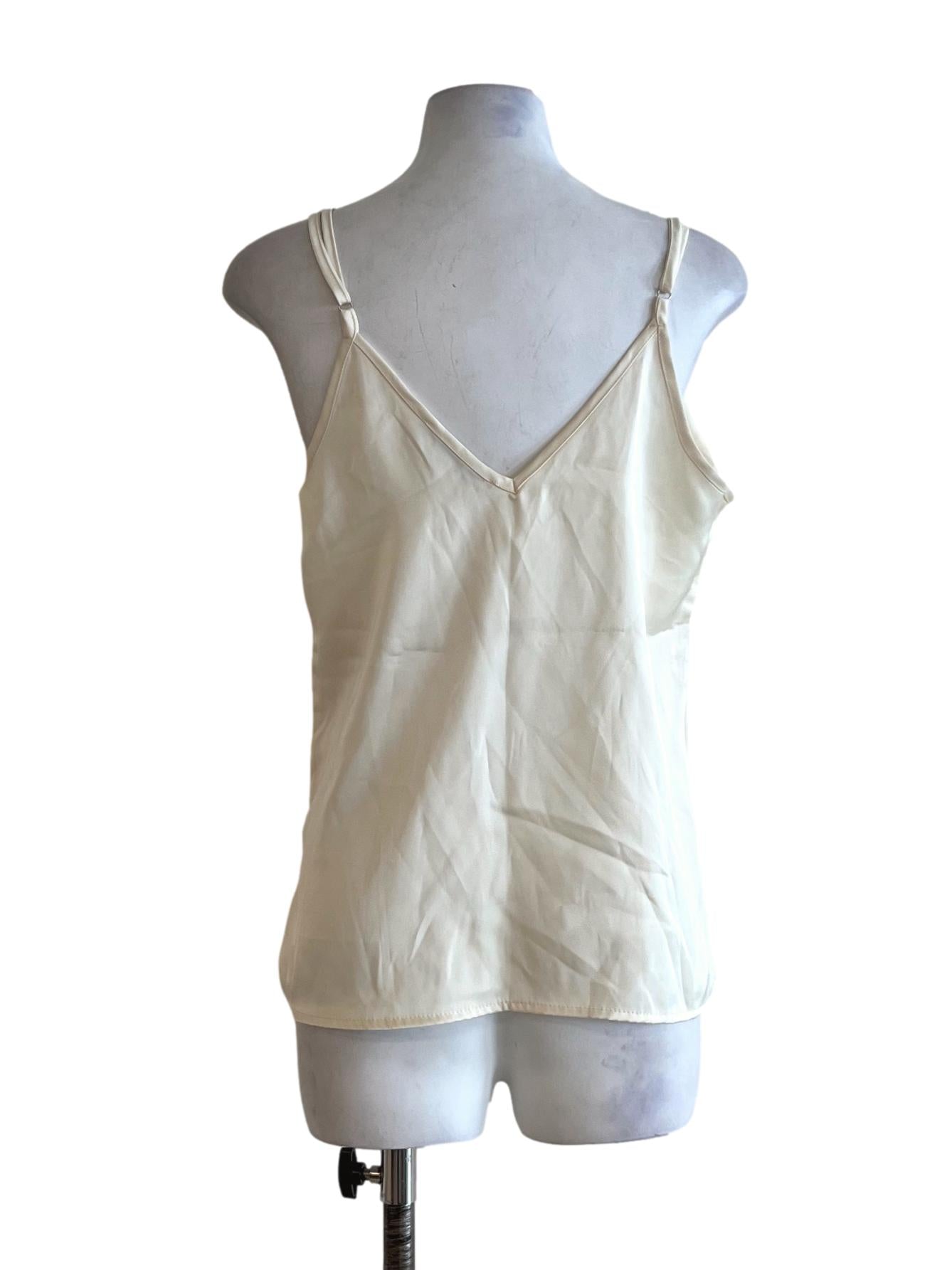 Cream White Lace Sleeveless Top