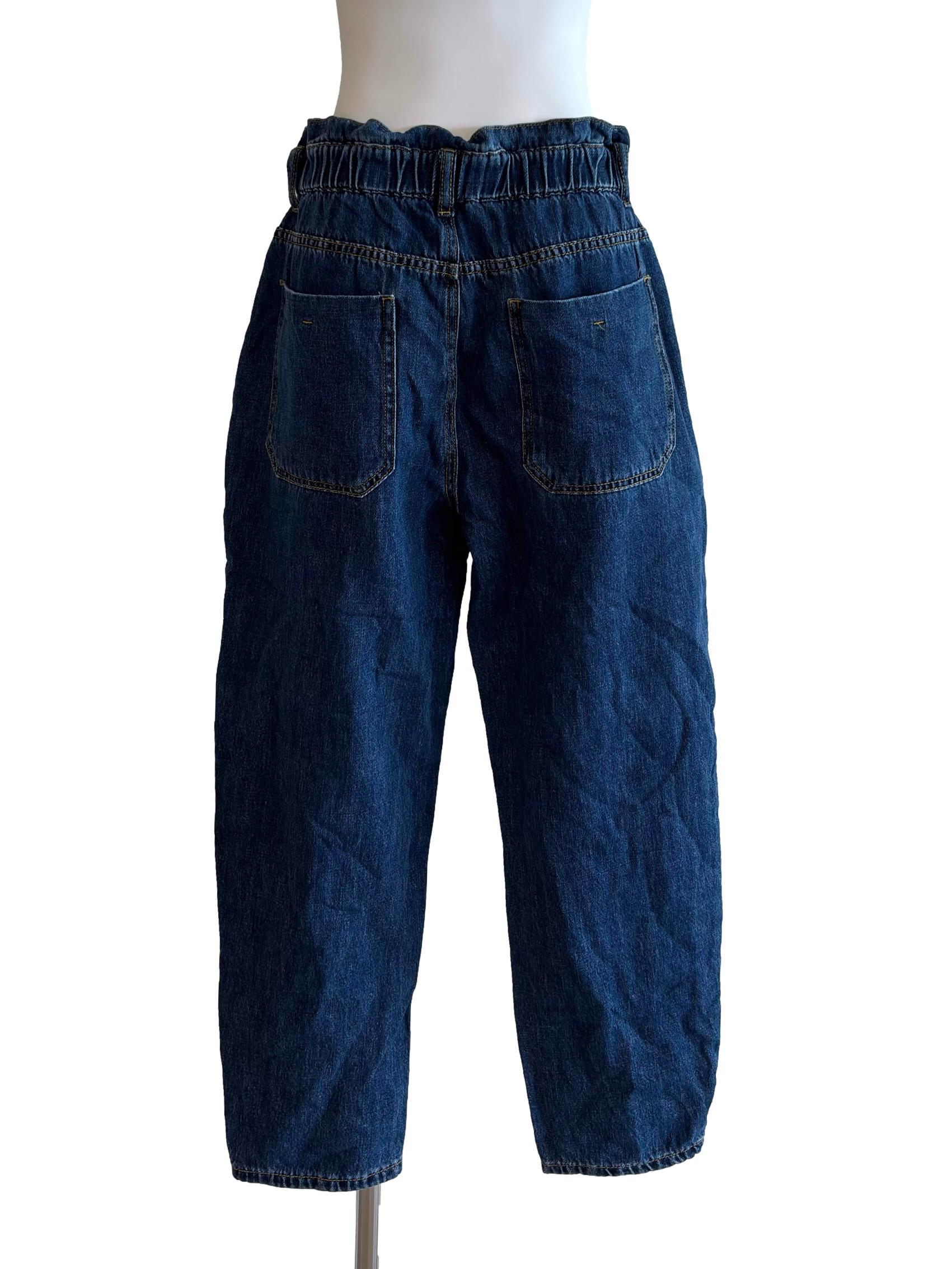 Dark Blue Denim Mom Jeans