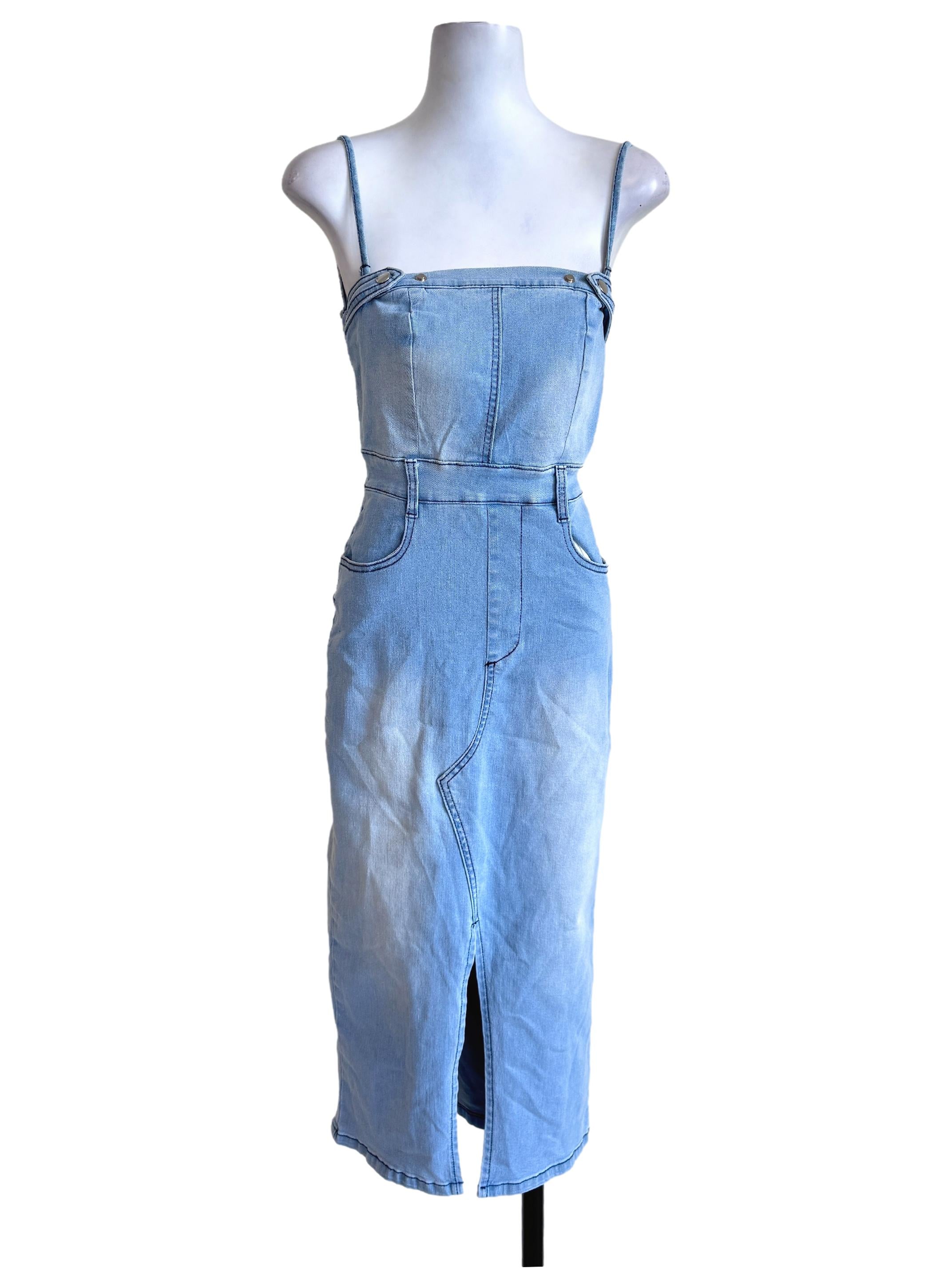 Blue Denim Slip Dress