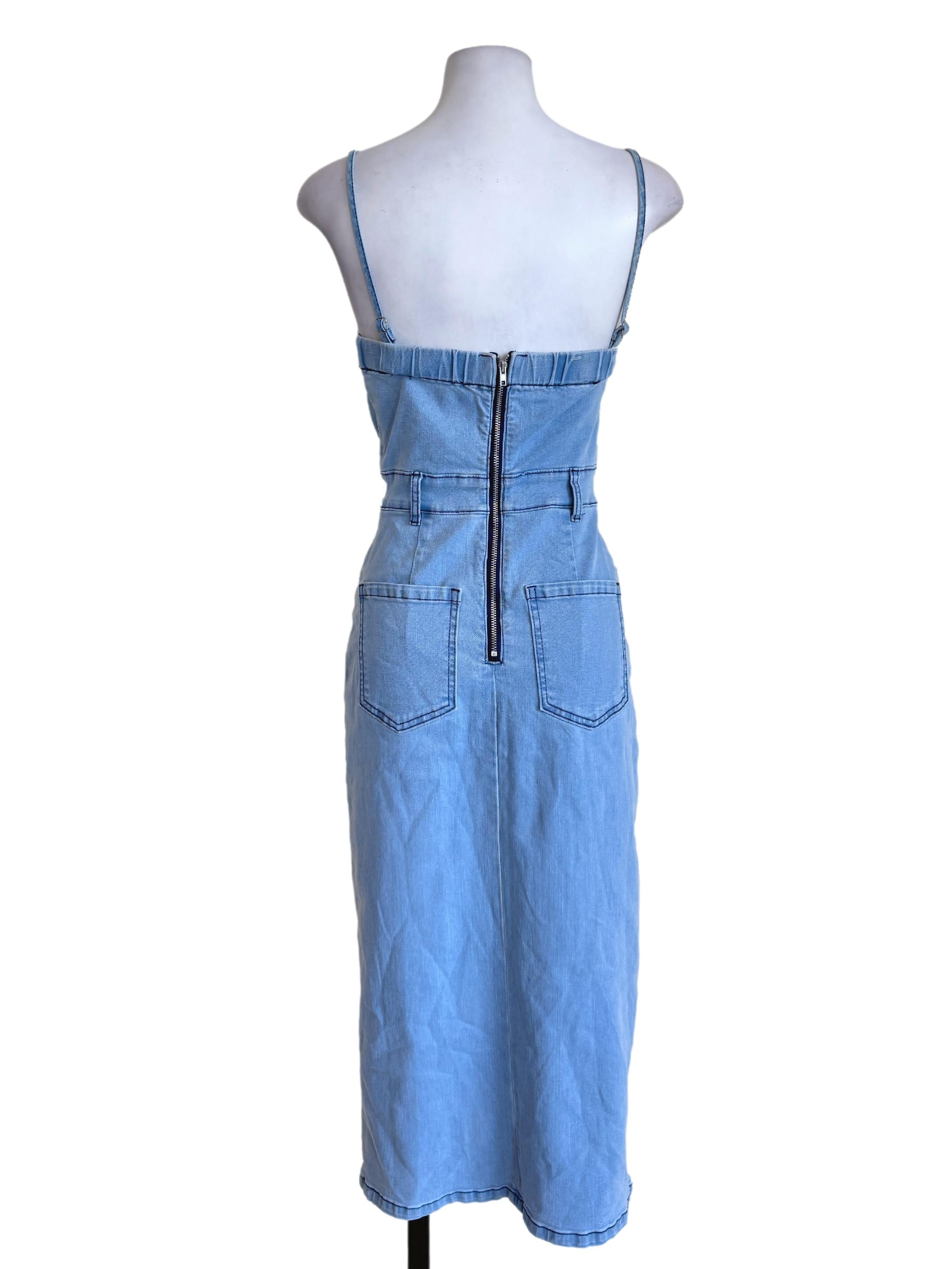 Blue Denim Slip Dress