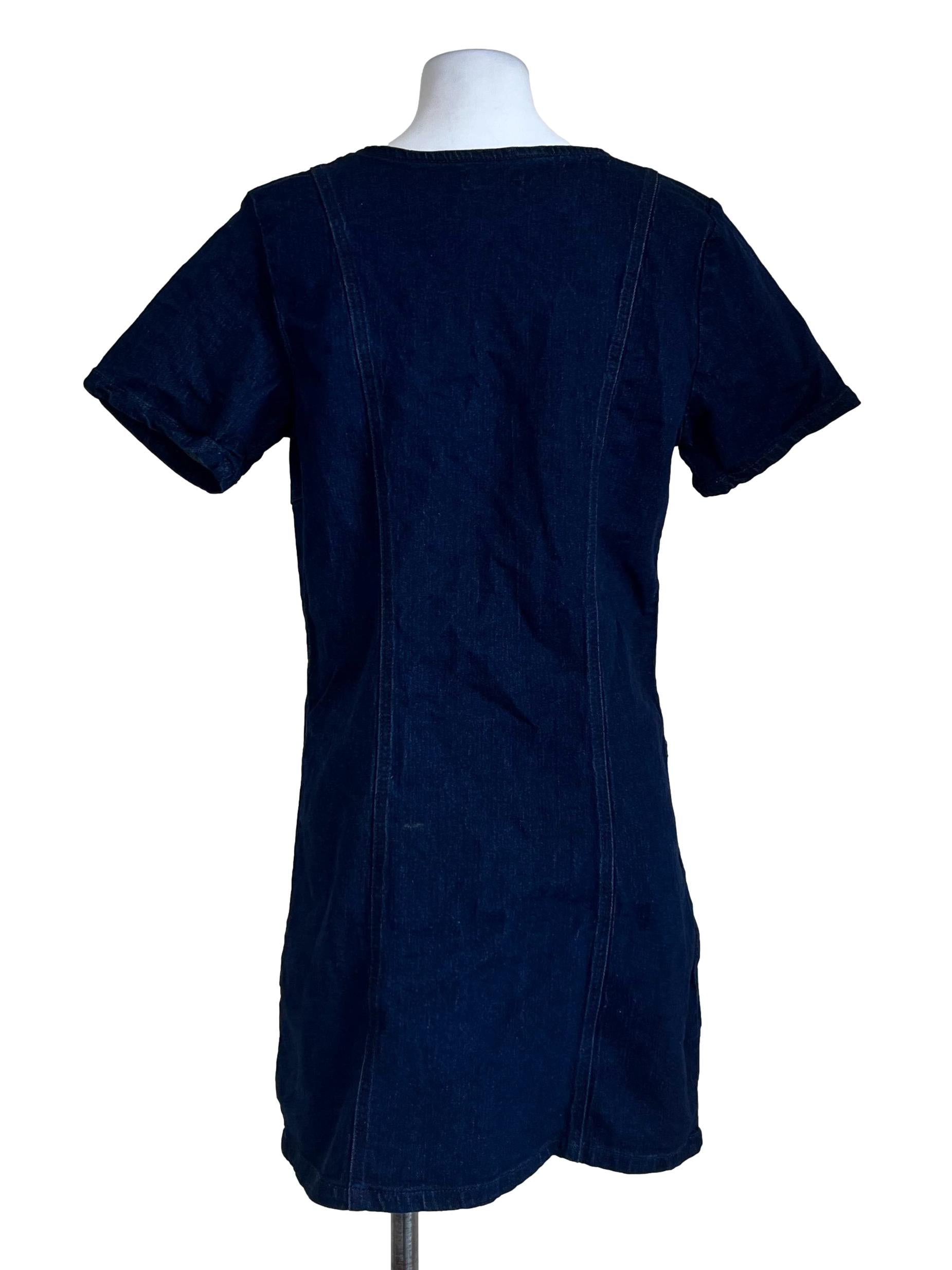 Dark Blue Jeans Square Neck Dress