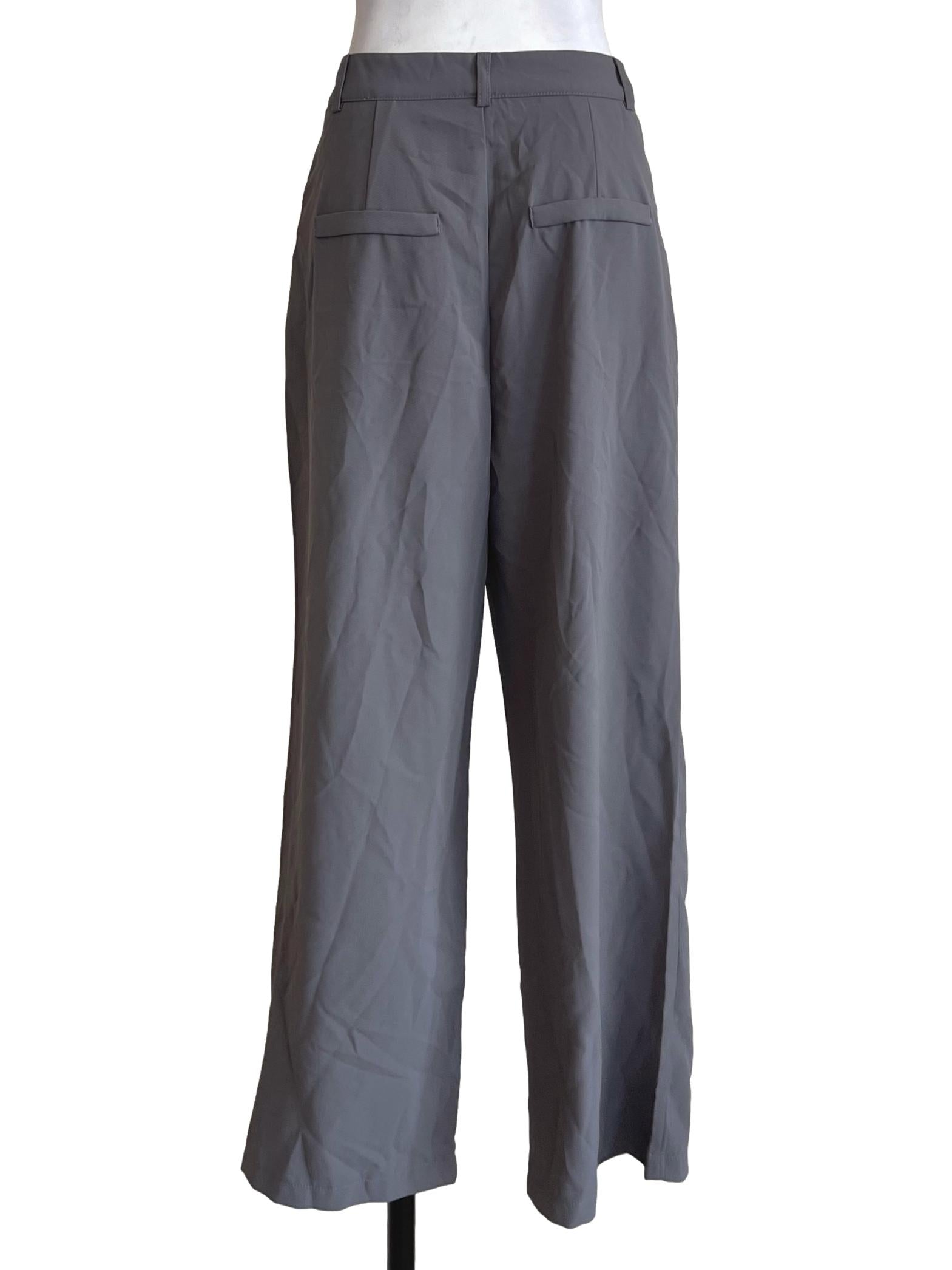 Grey Petite Buttoned Pants