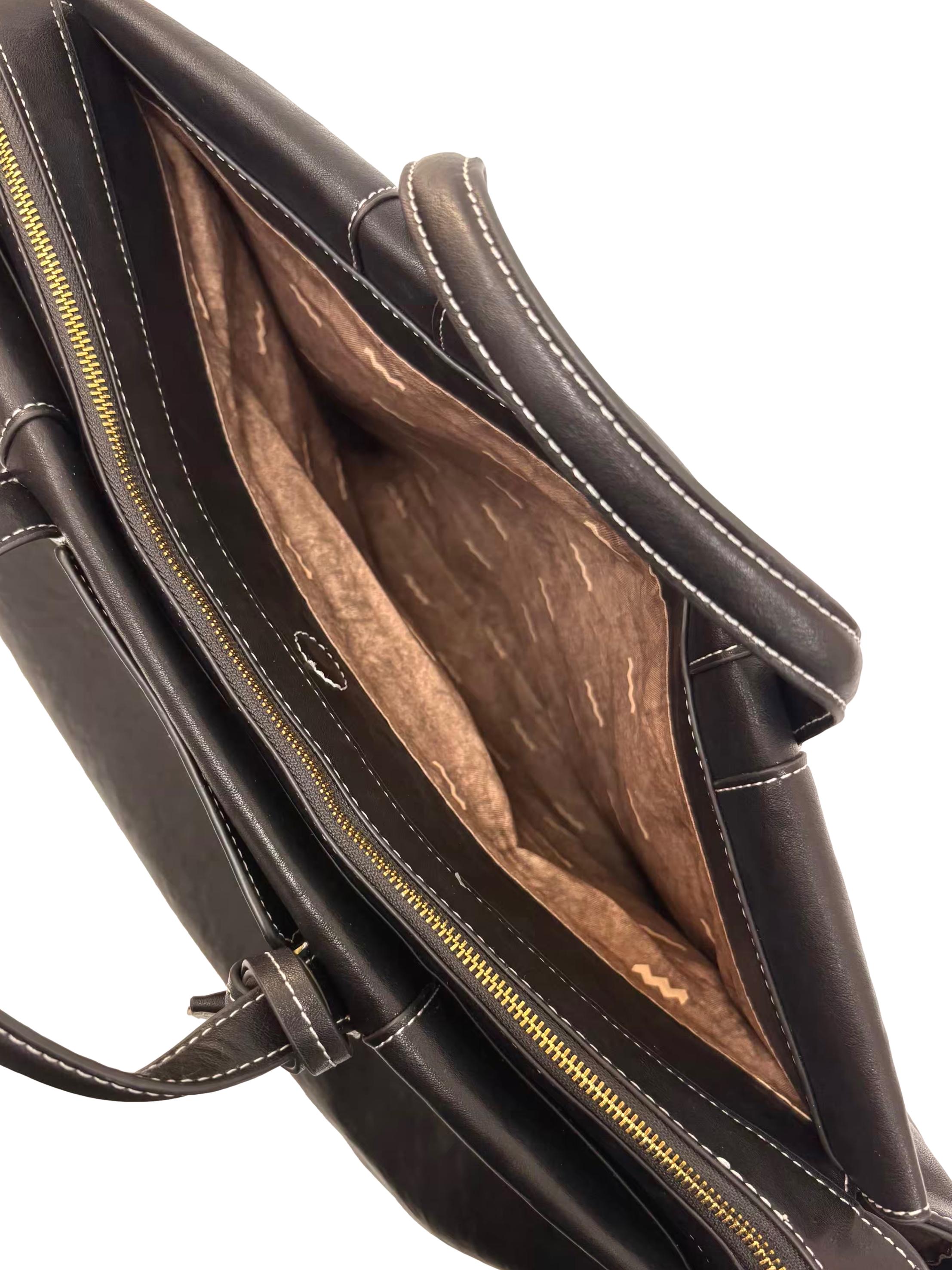 Black Leather Medium Yore Duffle Bag