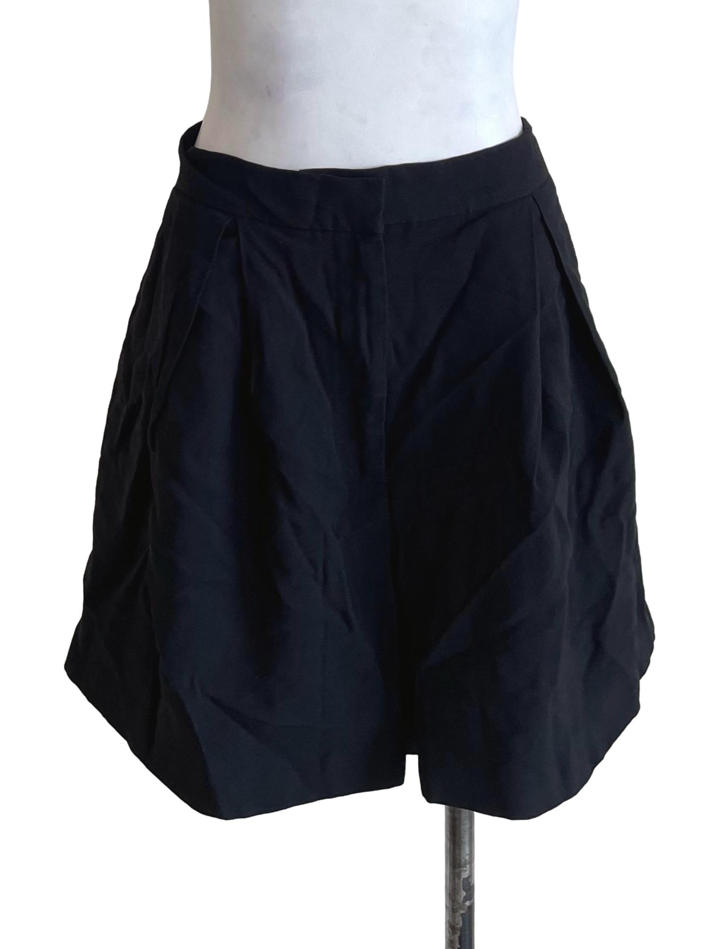 Black Pleated Baggy Shorts OSN