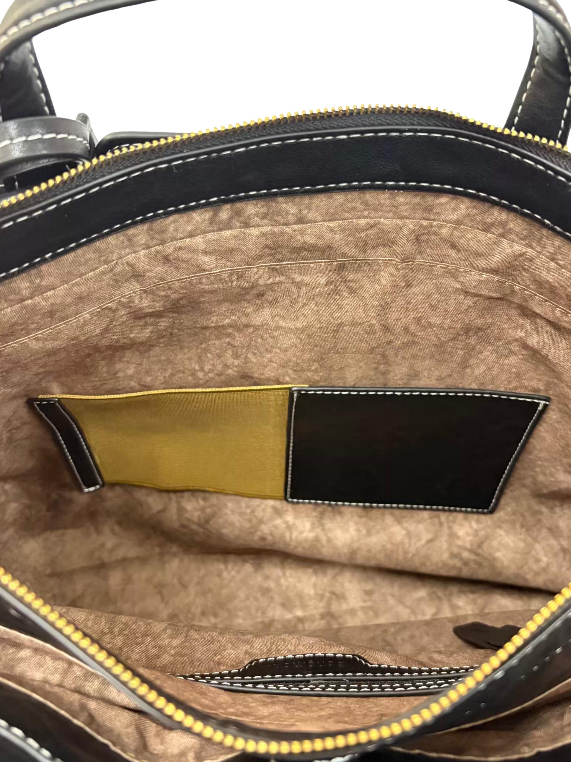 Black Leather Medium Yore Duffle Bag