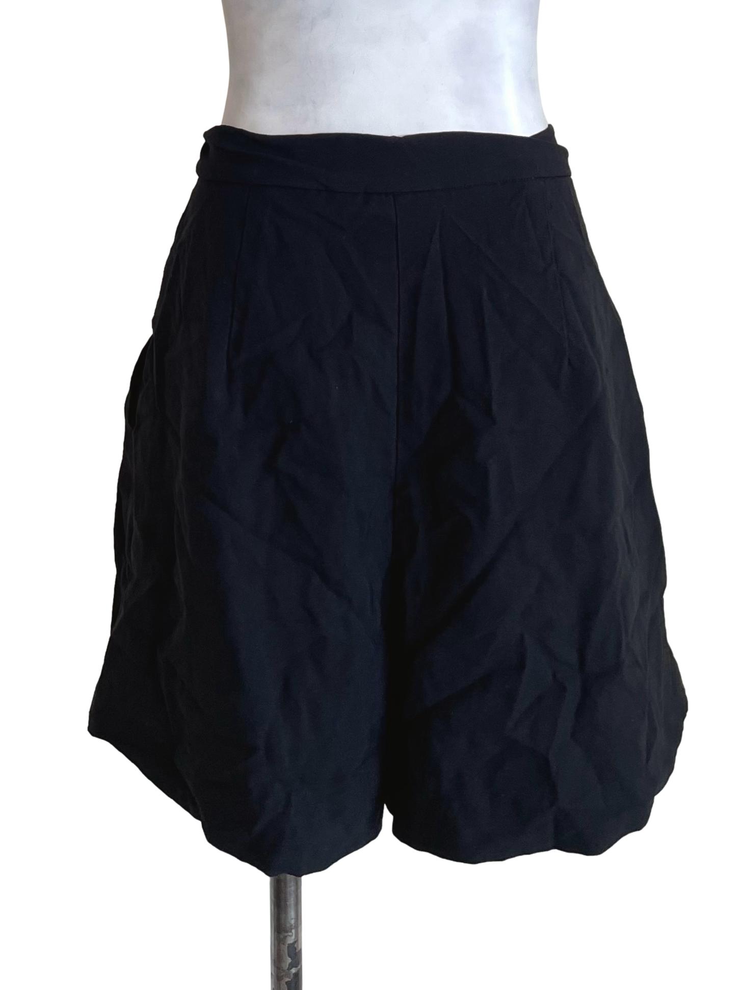 Black Pleated Baggy Shorts OSN