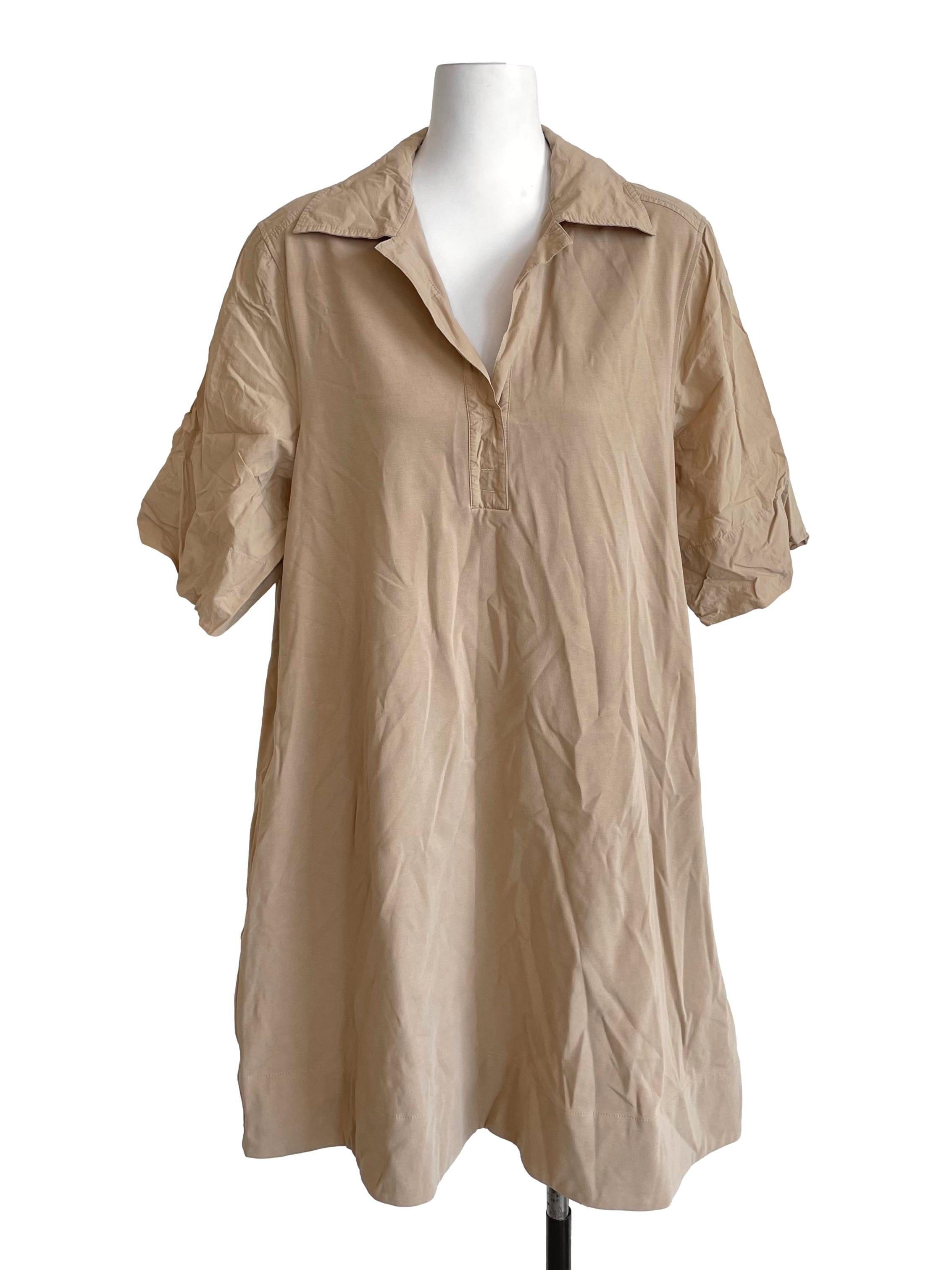 Khaki Johnny Shirt Dress