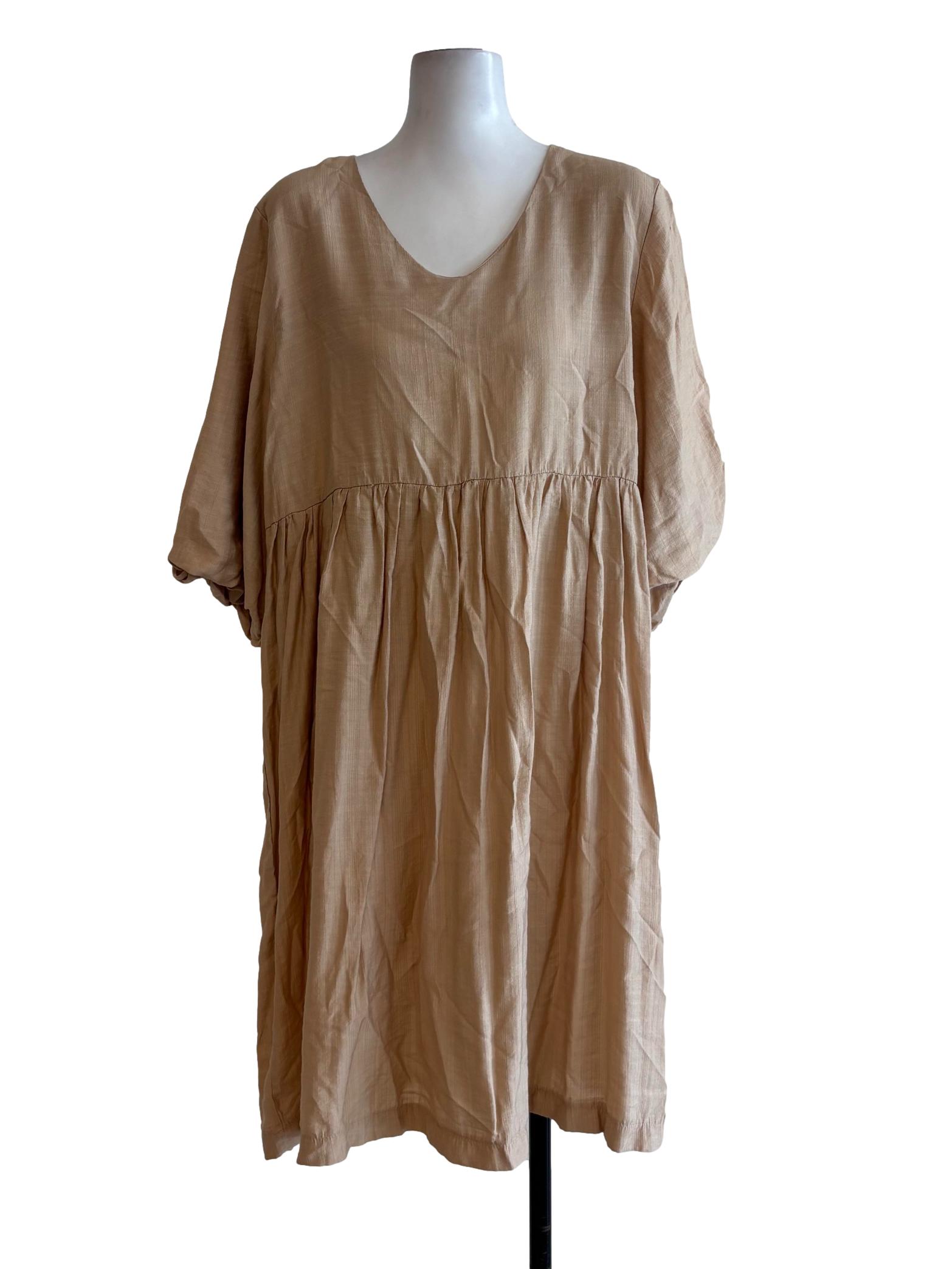 Wheat Cotton Flare Dress