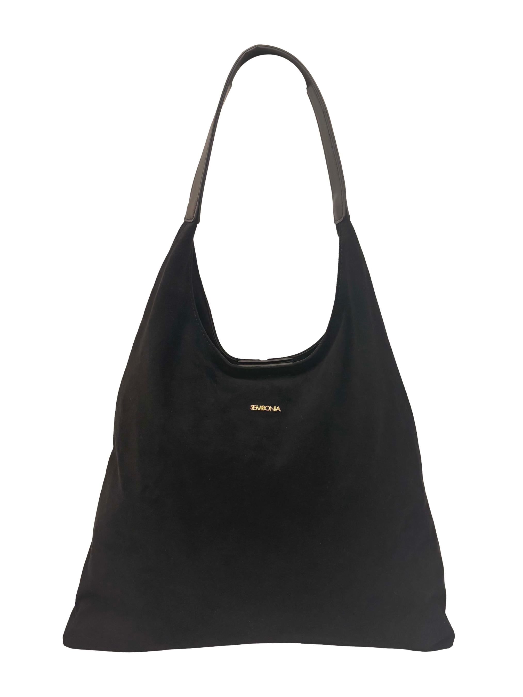 Black Suede Hobo Shoulder Bag CSN
