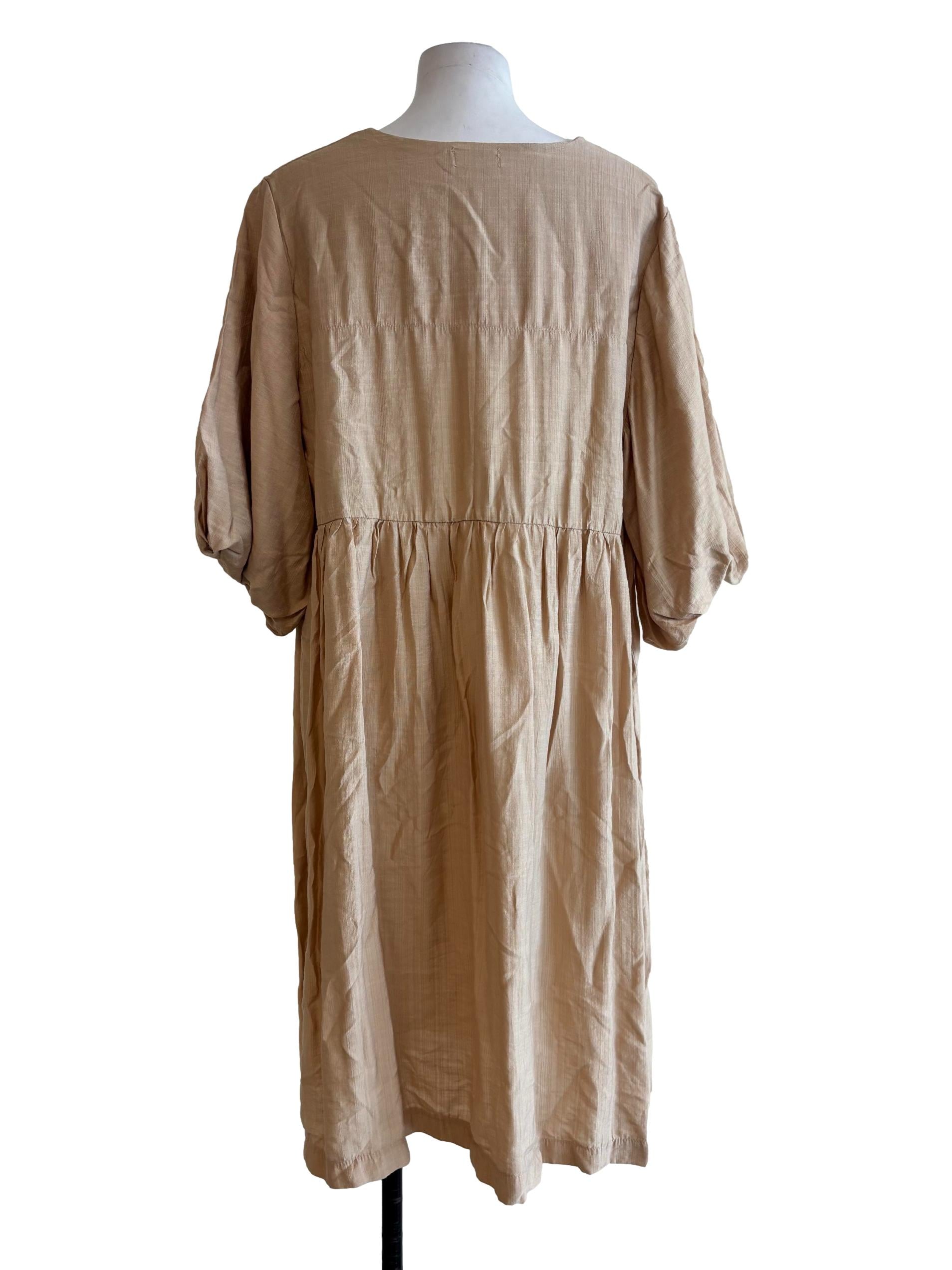 Wheat Cotton Flare Dress