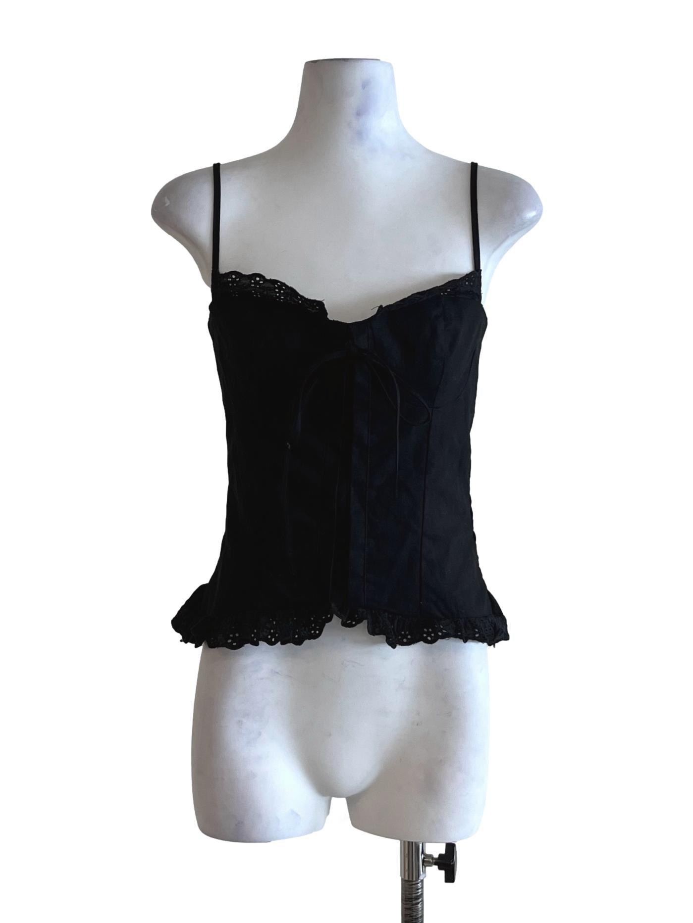 Black Spaghetti Strap Sleeveless Top