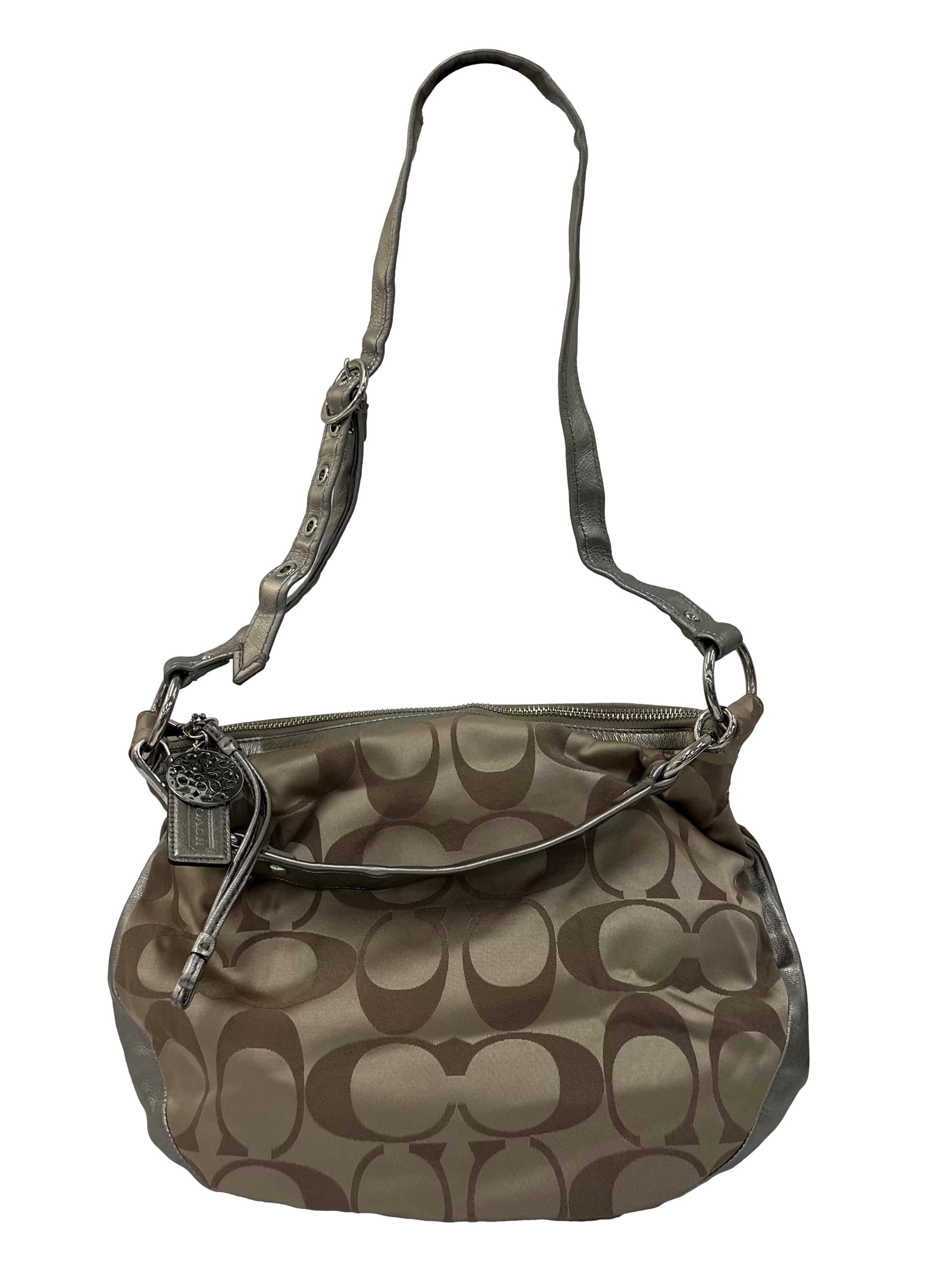 Brown Monogram Carly Signature Hobo Shoulder Bag