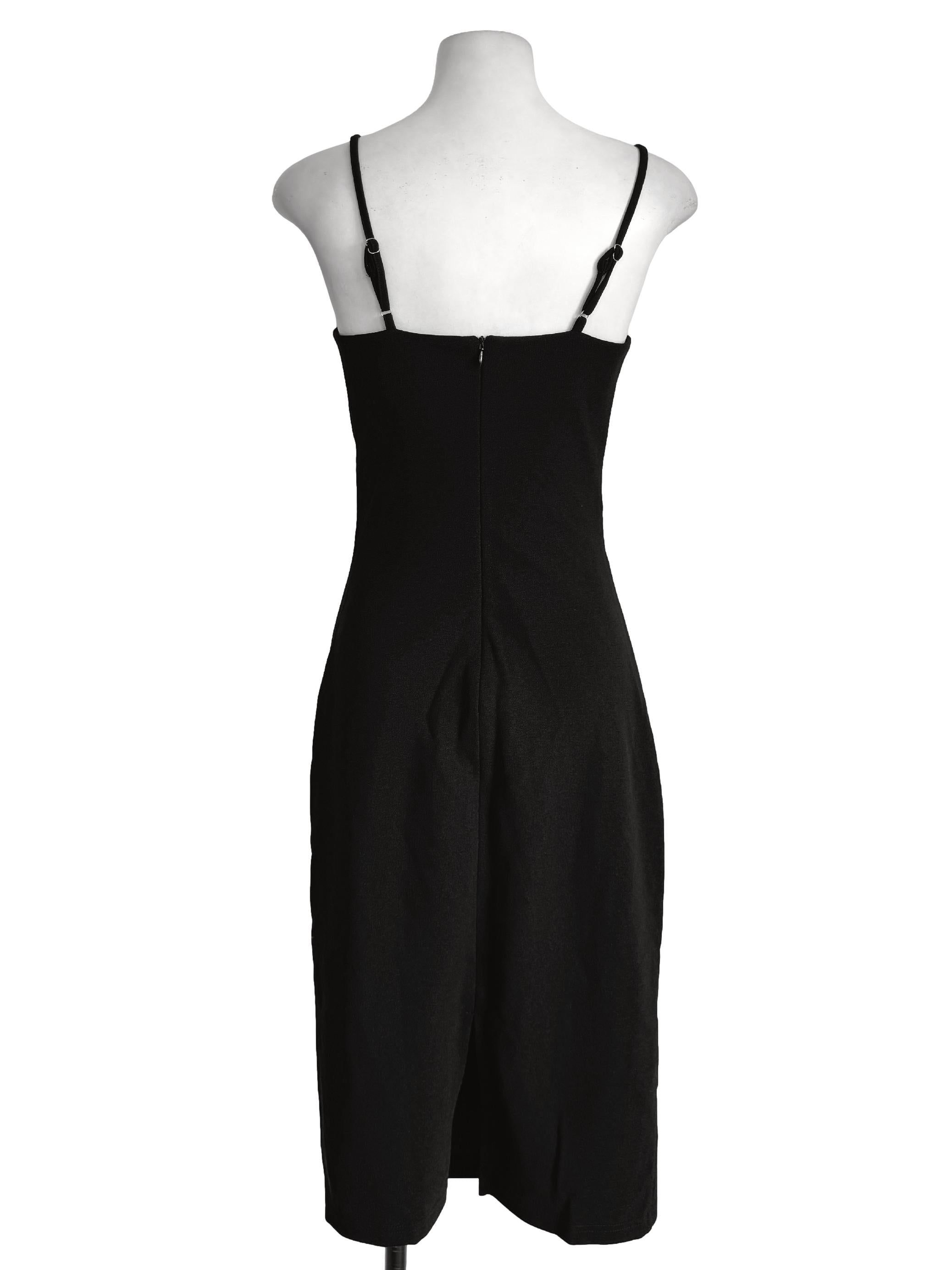 Black Padded Sleeveless Dress