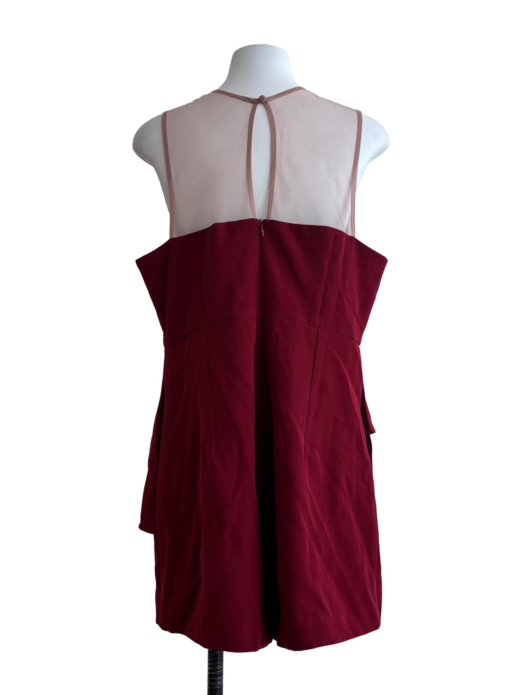 Crimson Red Illusion Neck Romper
