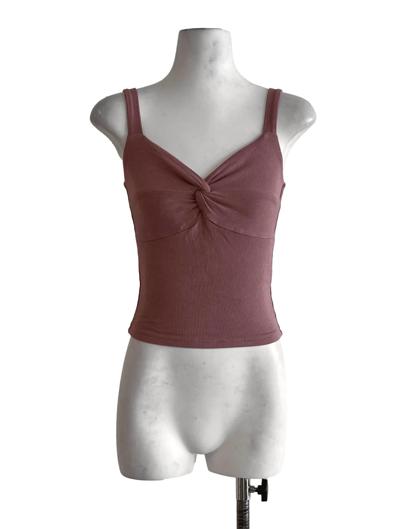 Blush Pink Sweetheart Neckline Sleeveless Top