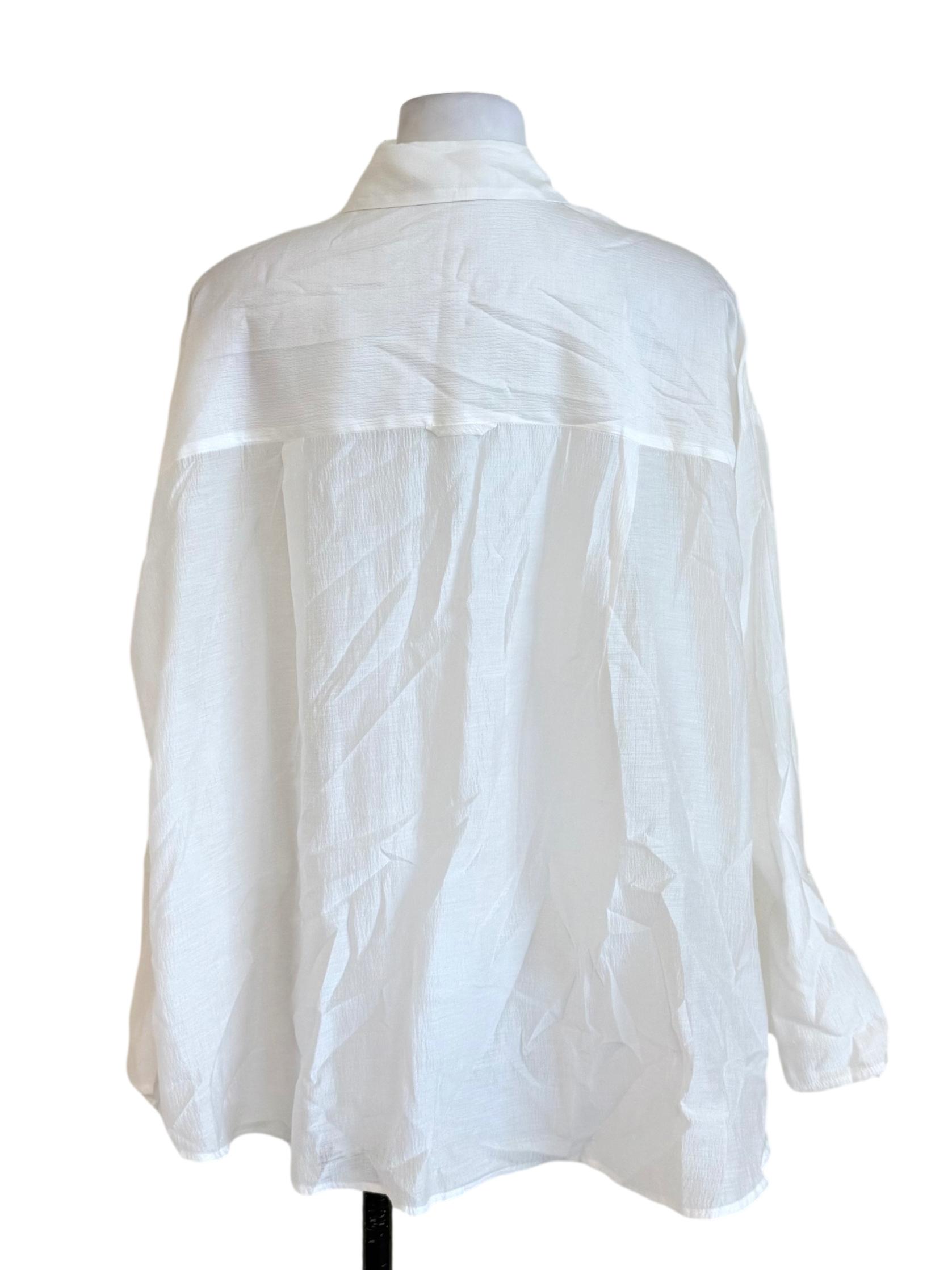 White Textured Wide Shirt LB
