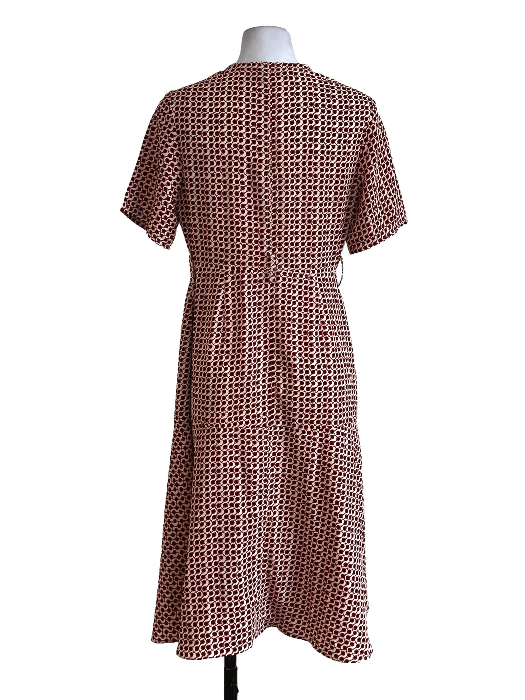 Red Printed Pattern Midi Dress LB