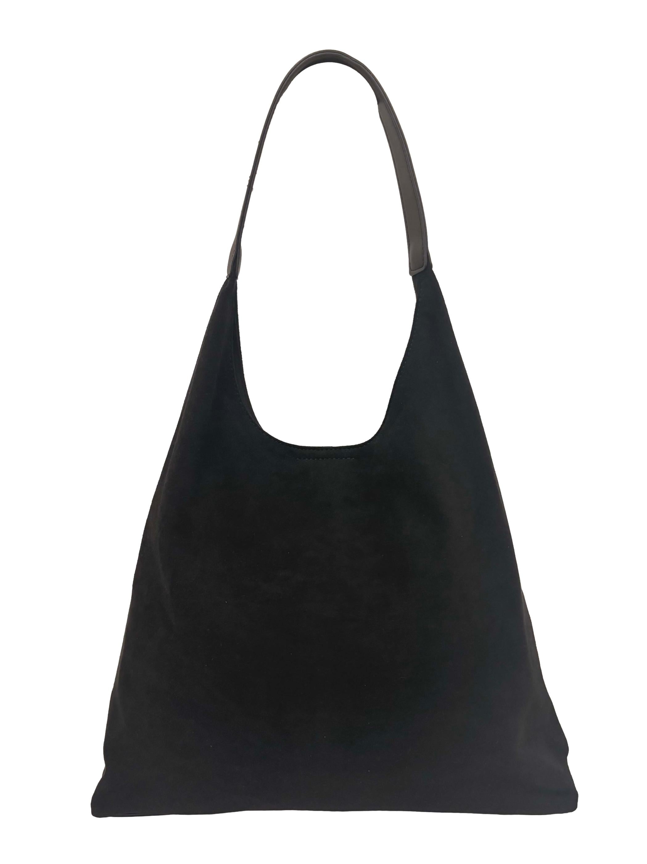 Black Suede Hobo Shoulder Bag CSN