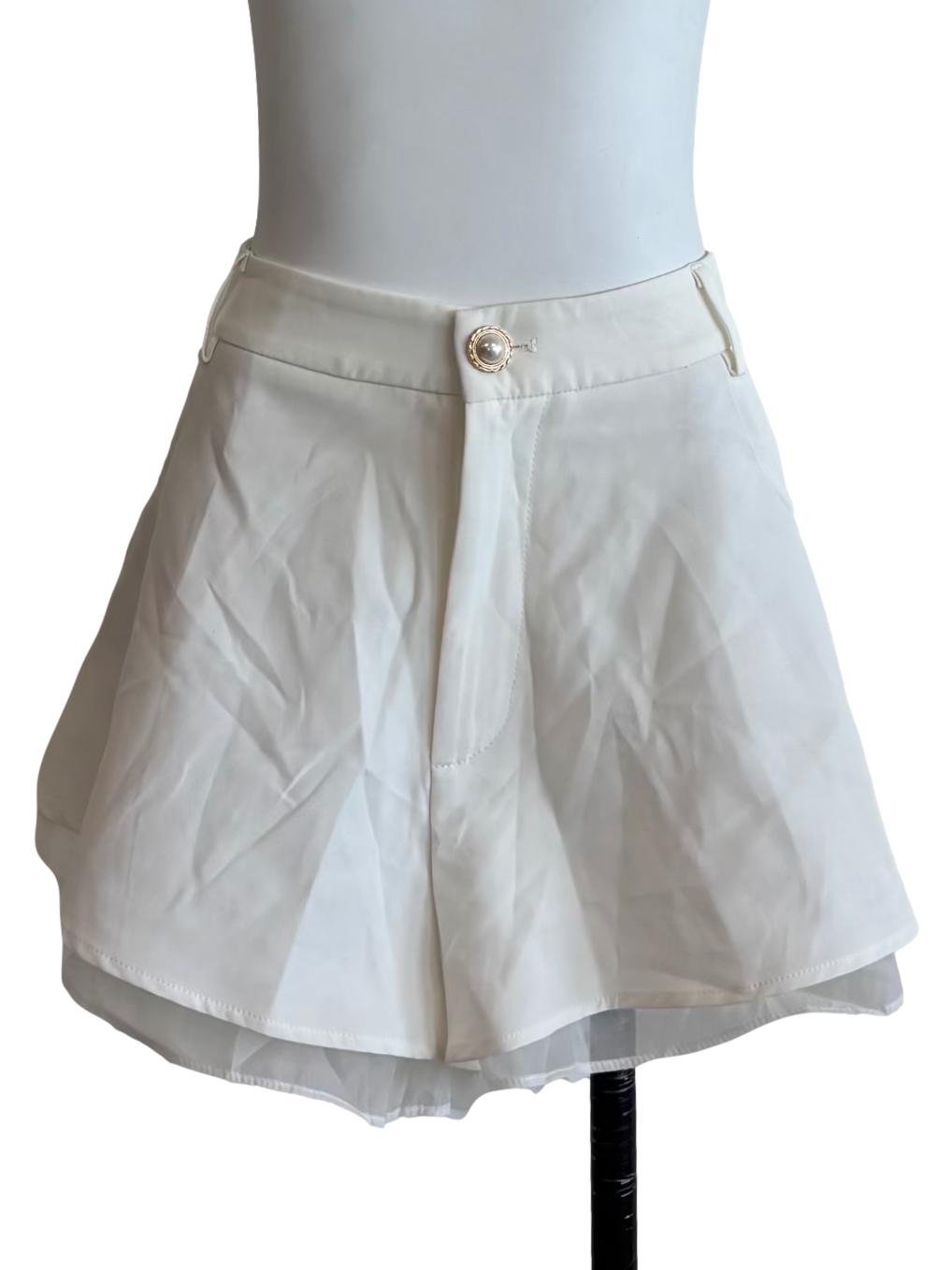 Pearl White Relaxed Shorts