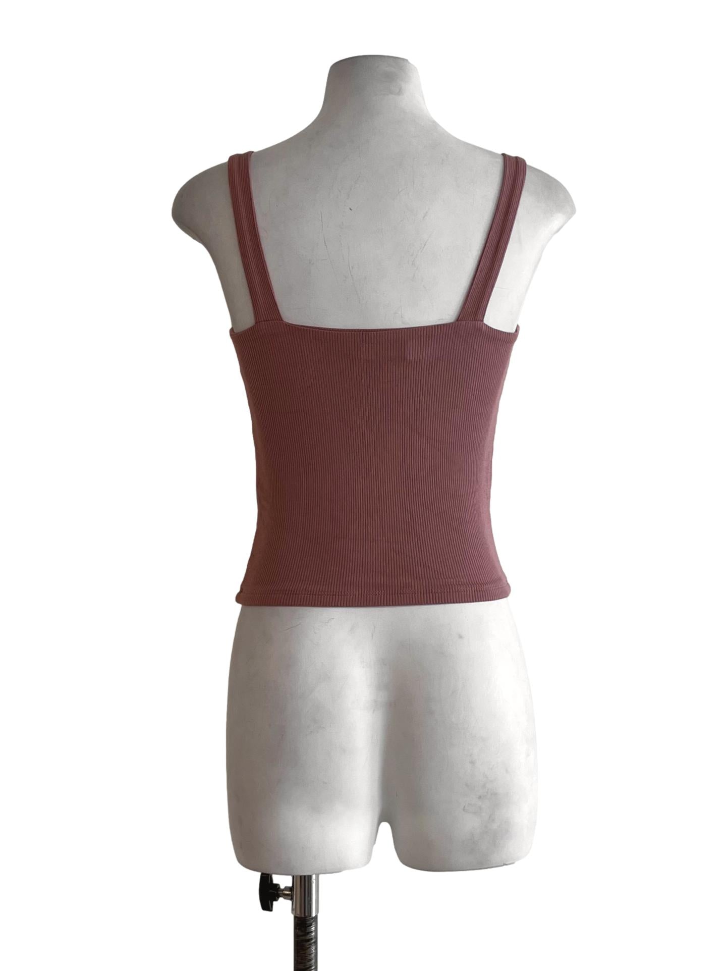 Blush Pink Sweetheart Neckline Sleeveless Top
