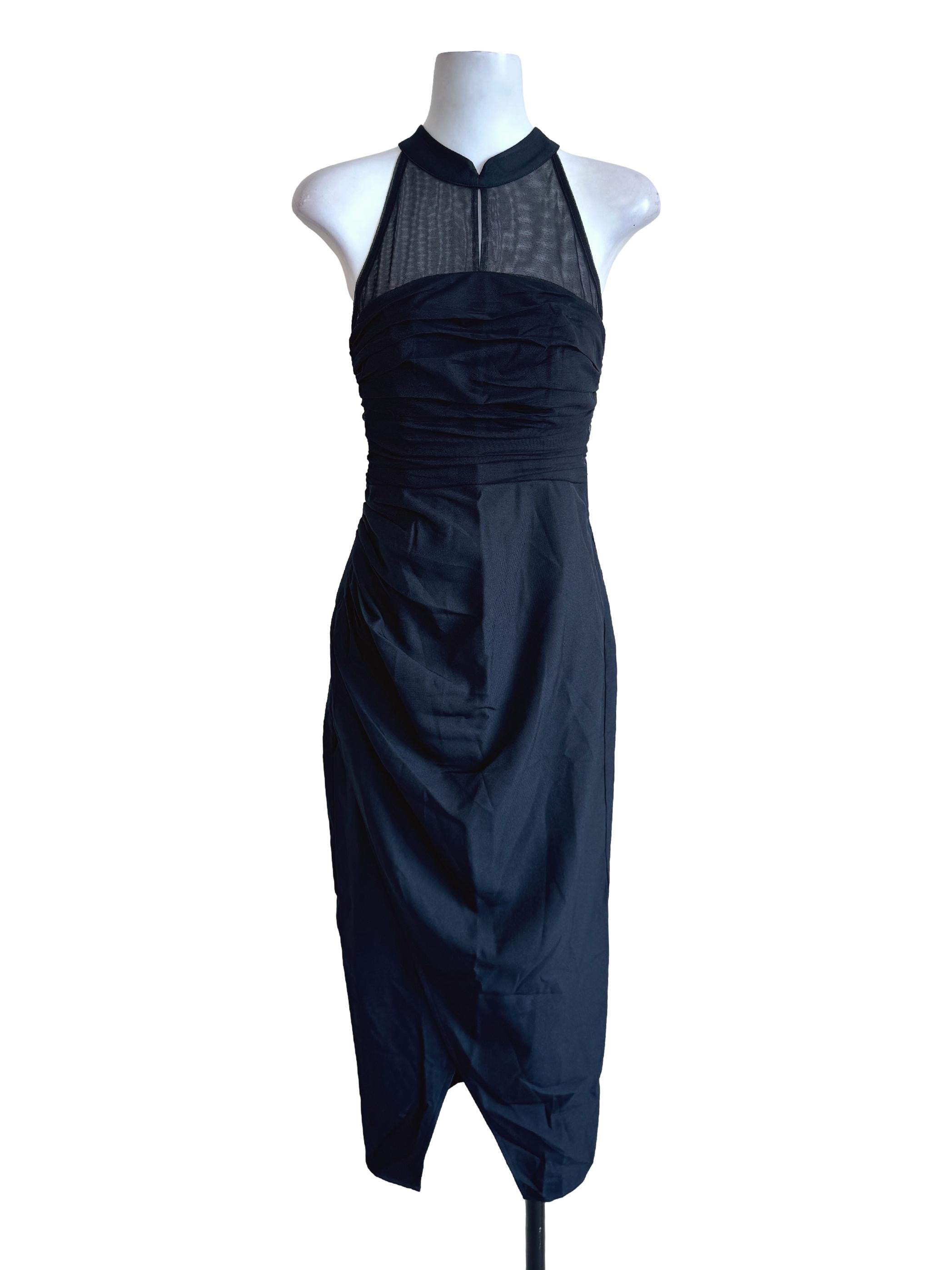 Navy Blue Halter Dress