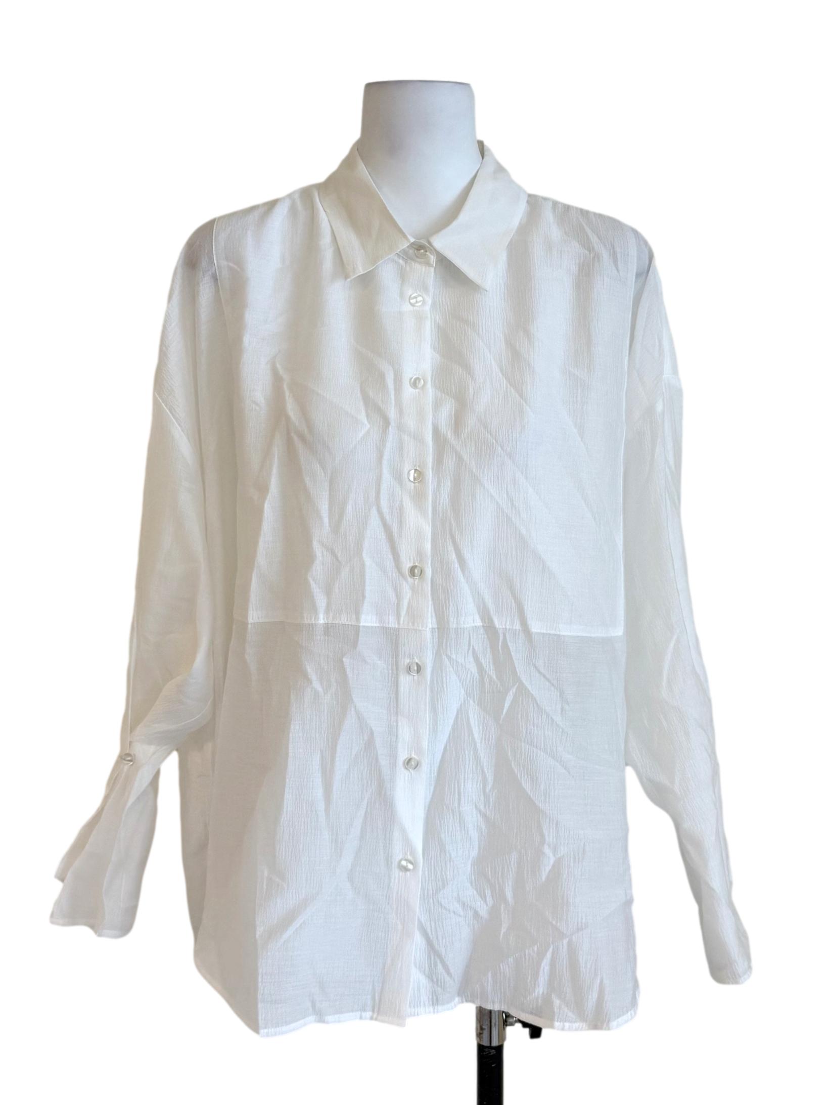 White Textured Wide Shirt LB