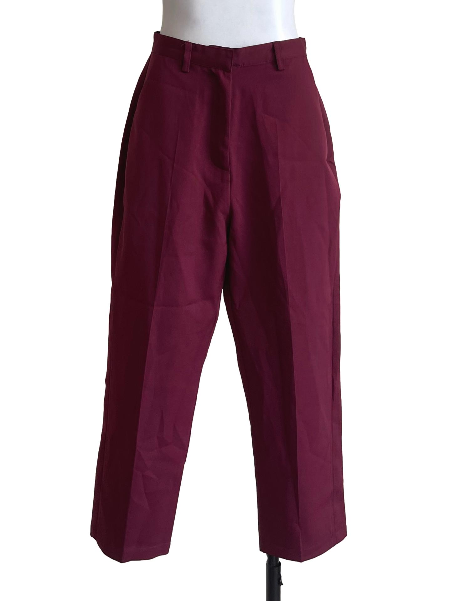 Burgundy High Rise Pants