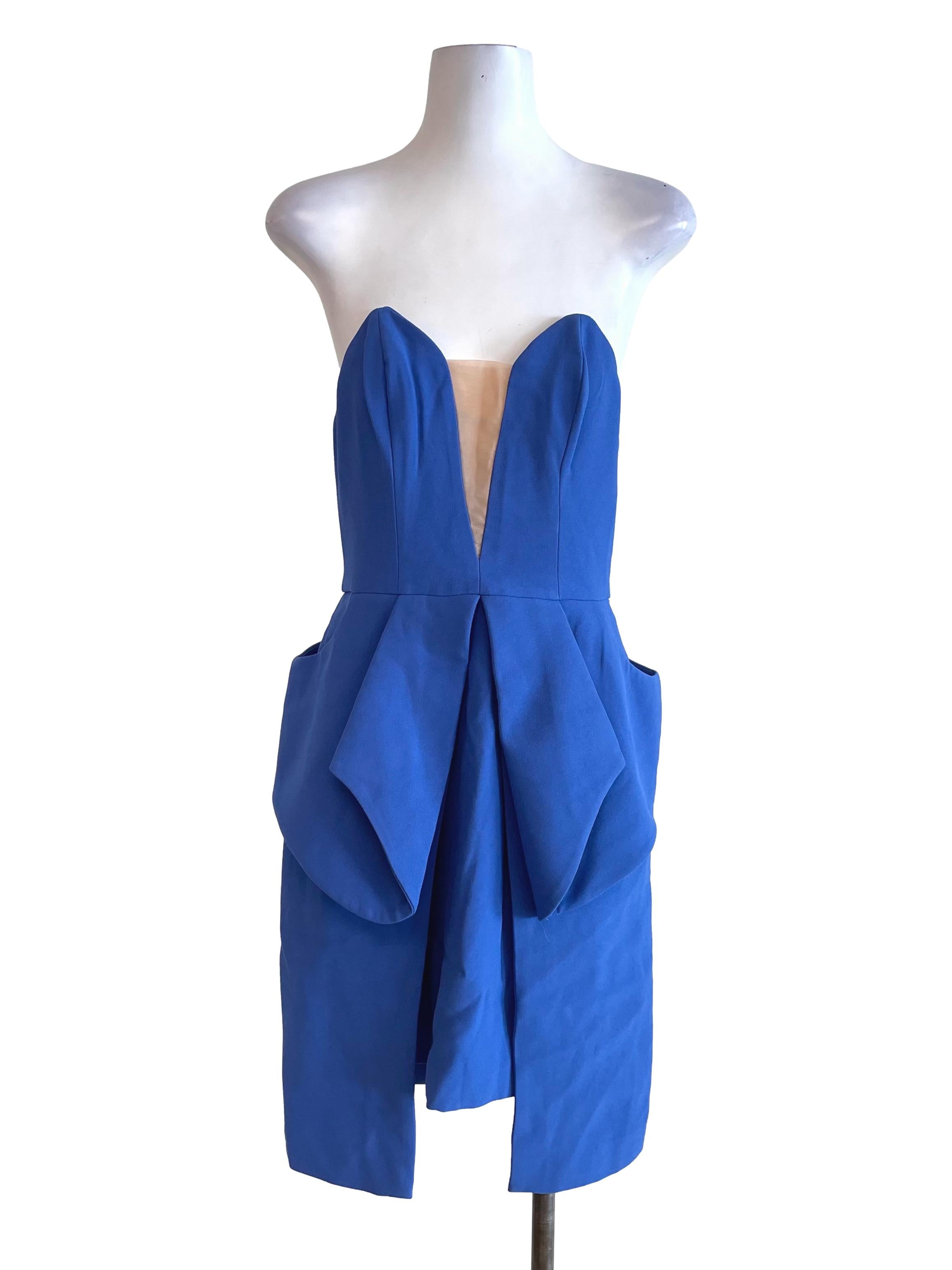 Blue Sweetheart Tube Dress