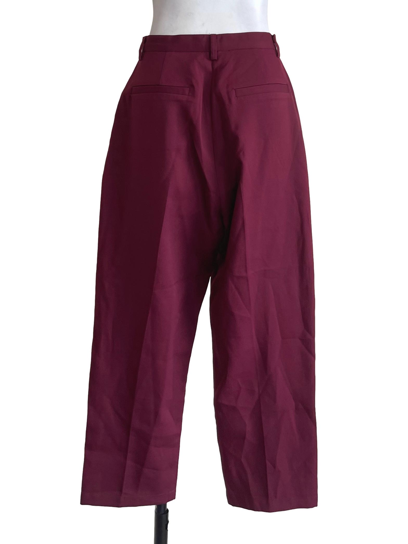 Burgundy High Rise Pants
