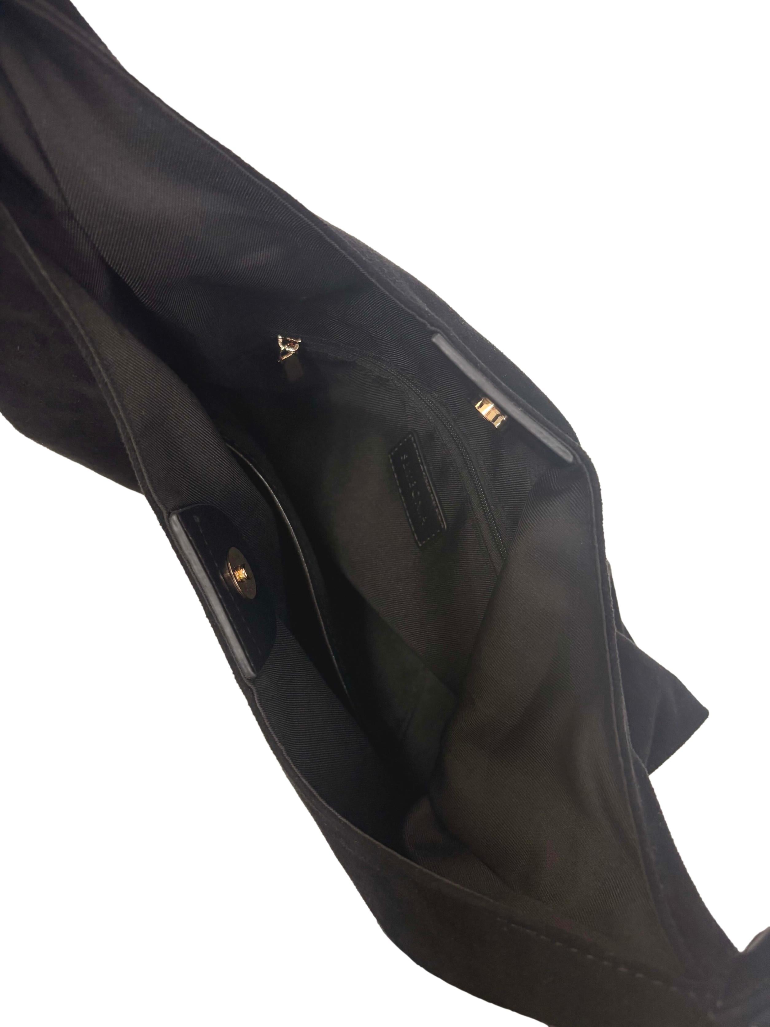 Black Suede Hobo Shoulder Bag CSN