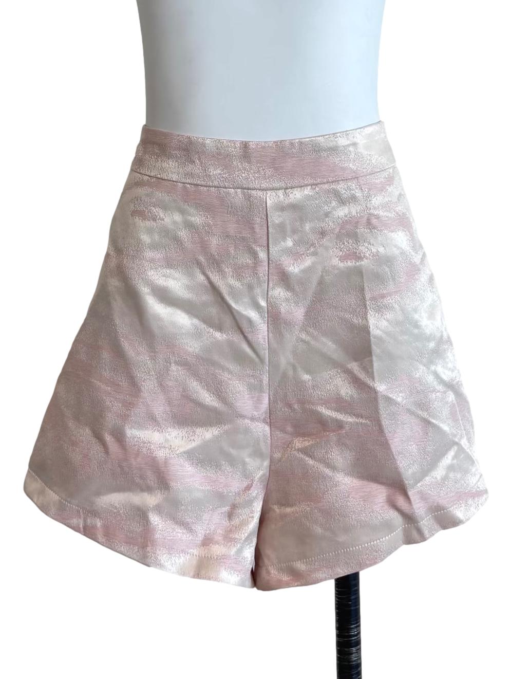 Pink Salt Textured Shorts