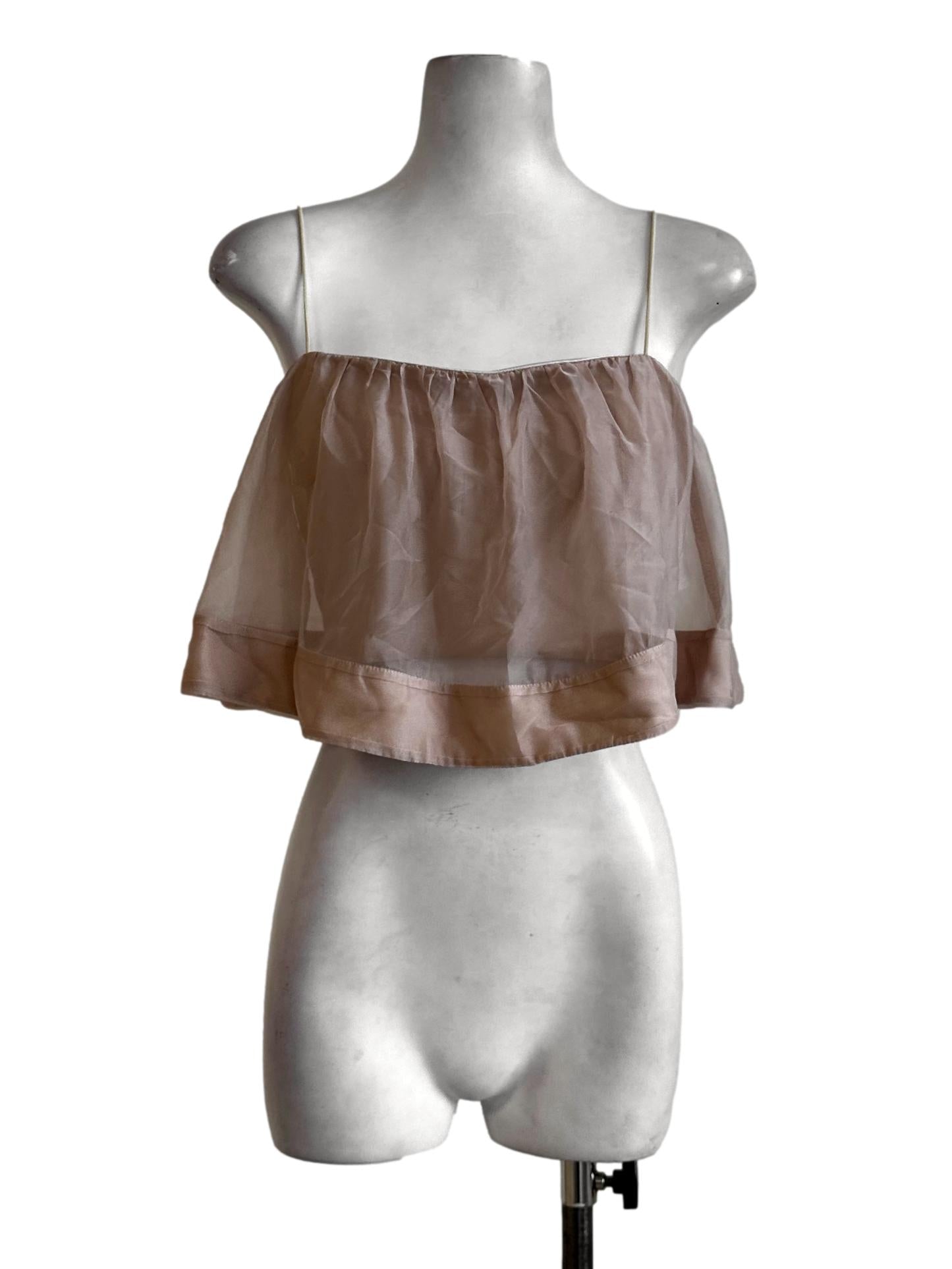 Parmesan Beige Sleeveless Crop Top