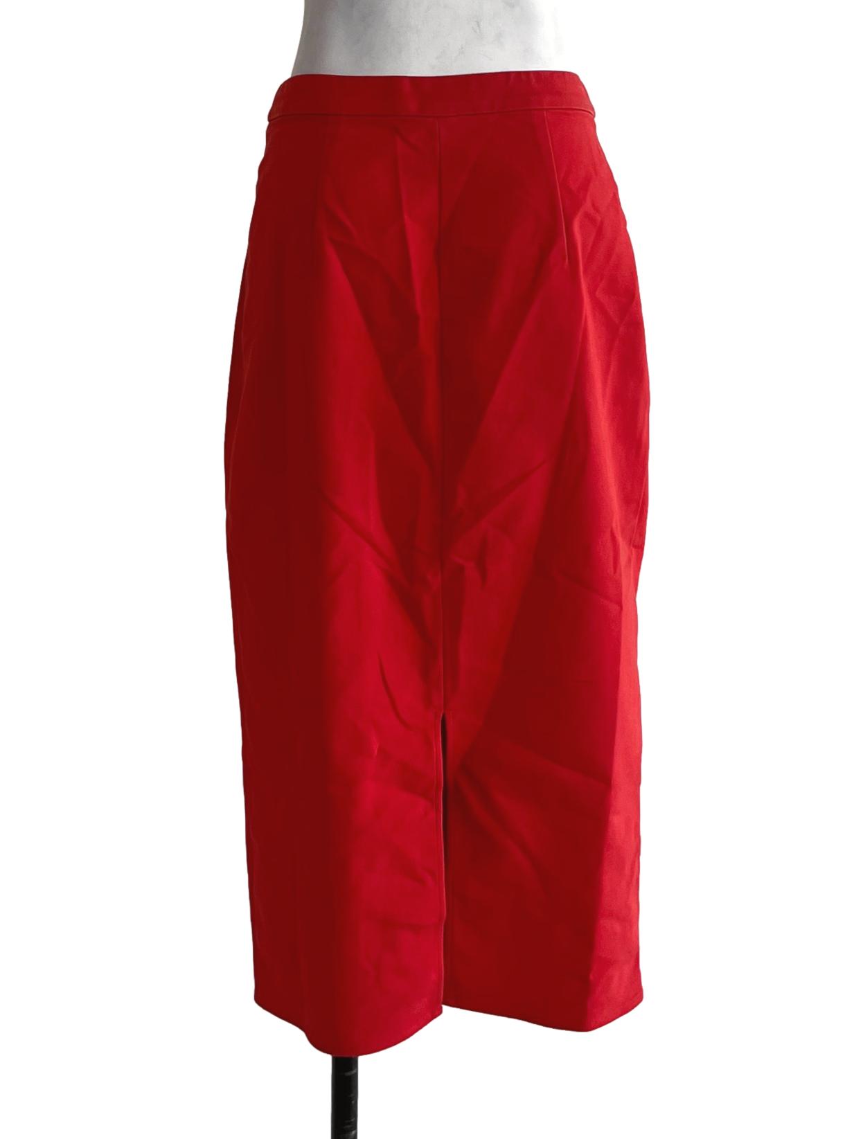 Candy Red Plain Pencil Skirt LB