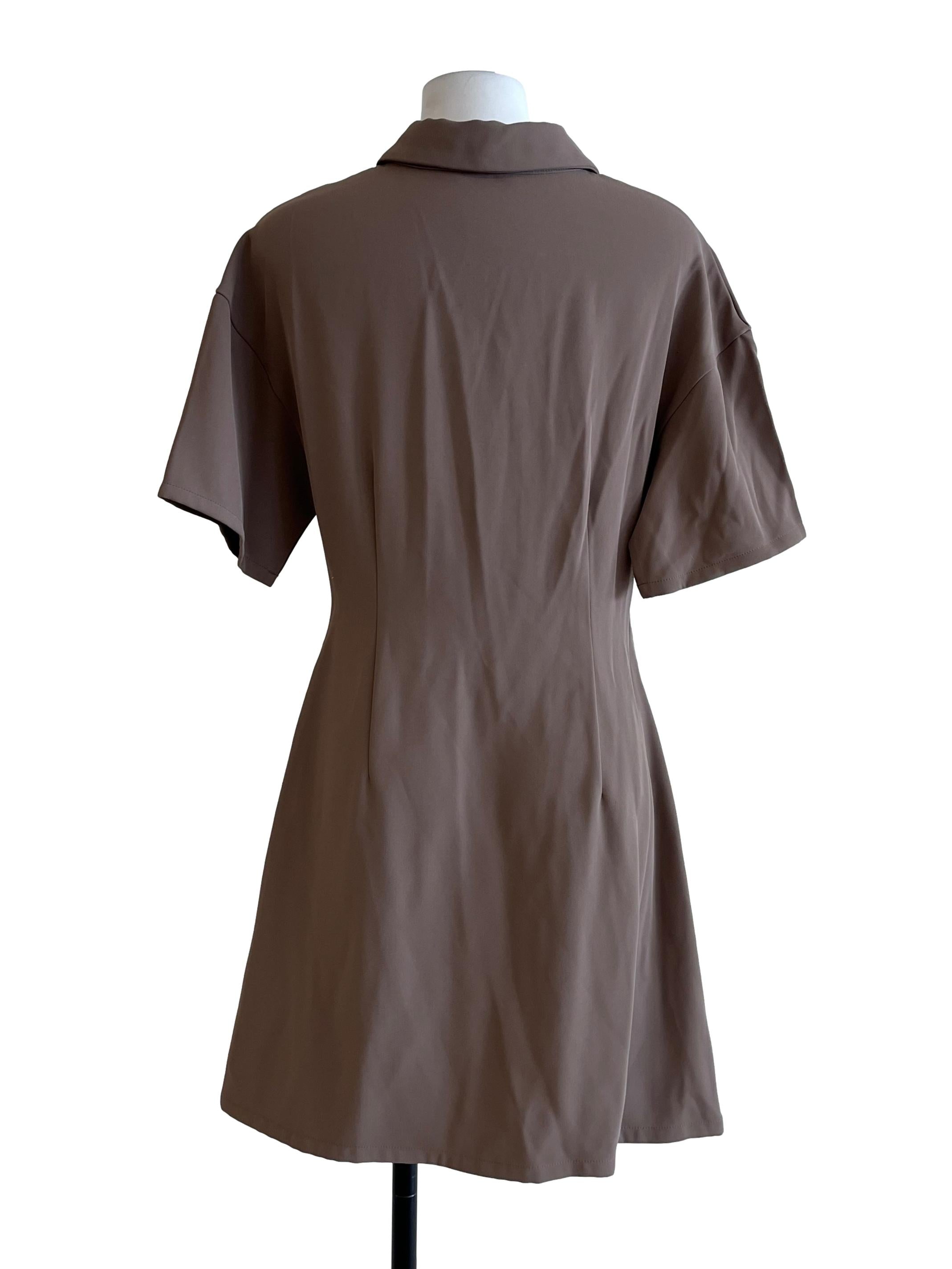 Coffee Brown Shirt Dress