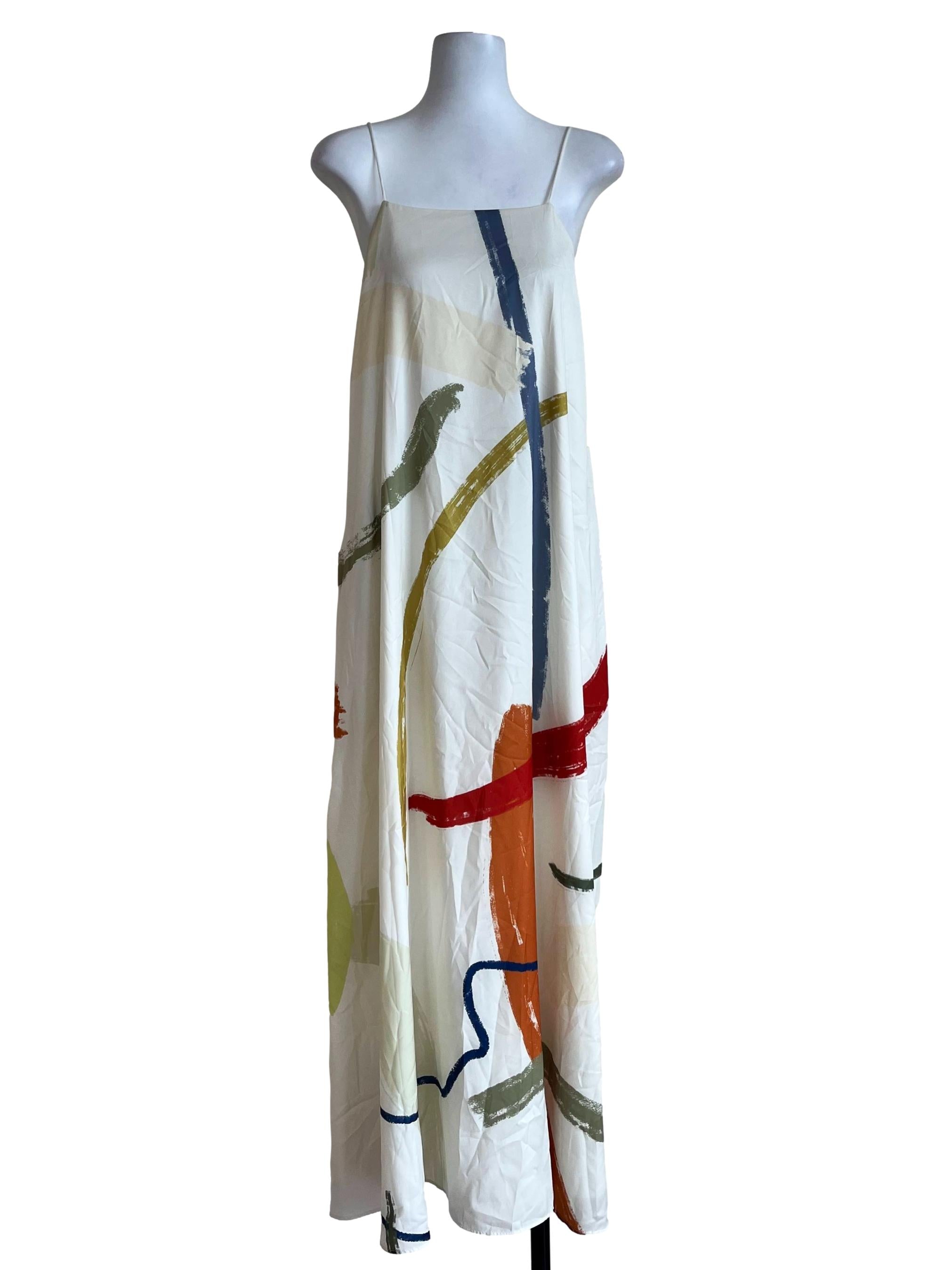 Cream Pattern Sleeveless Dress