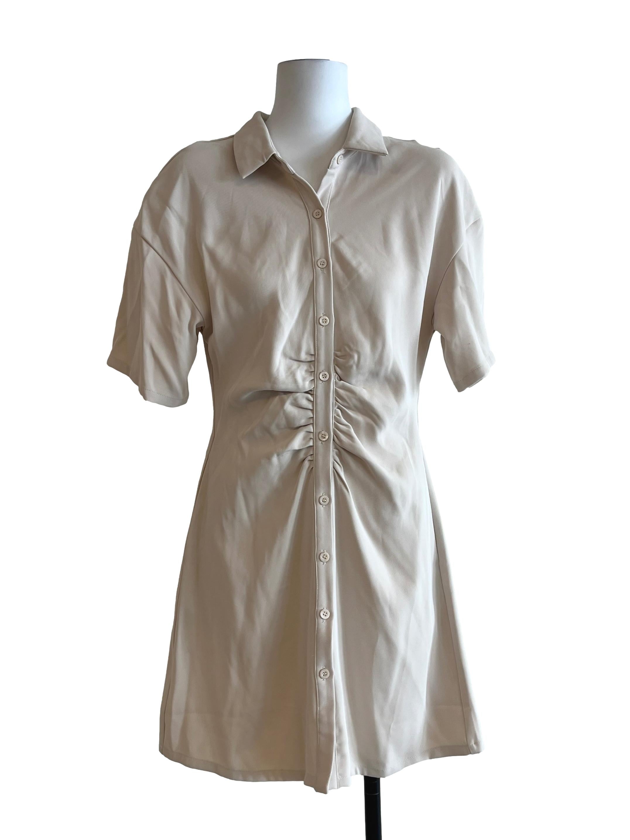 Ivory Beige Shirt Dress
