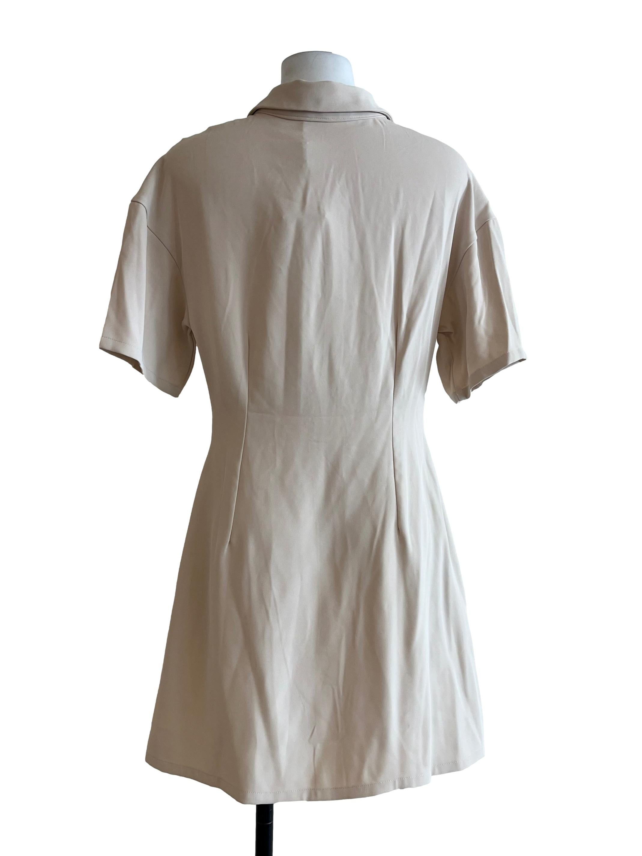 Ivory Beige Shirt Dress