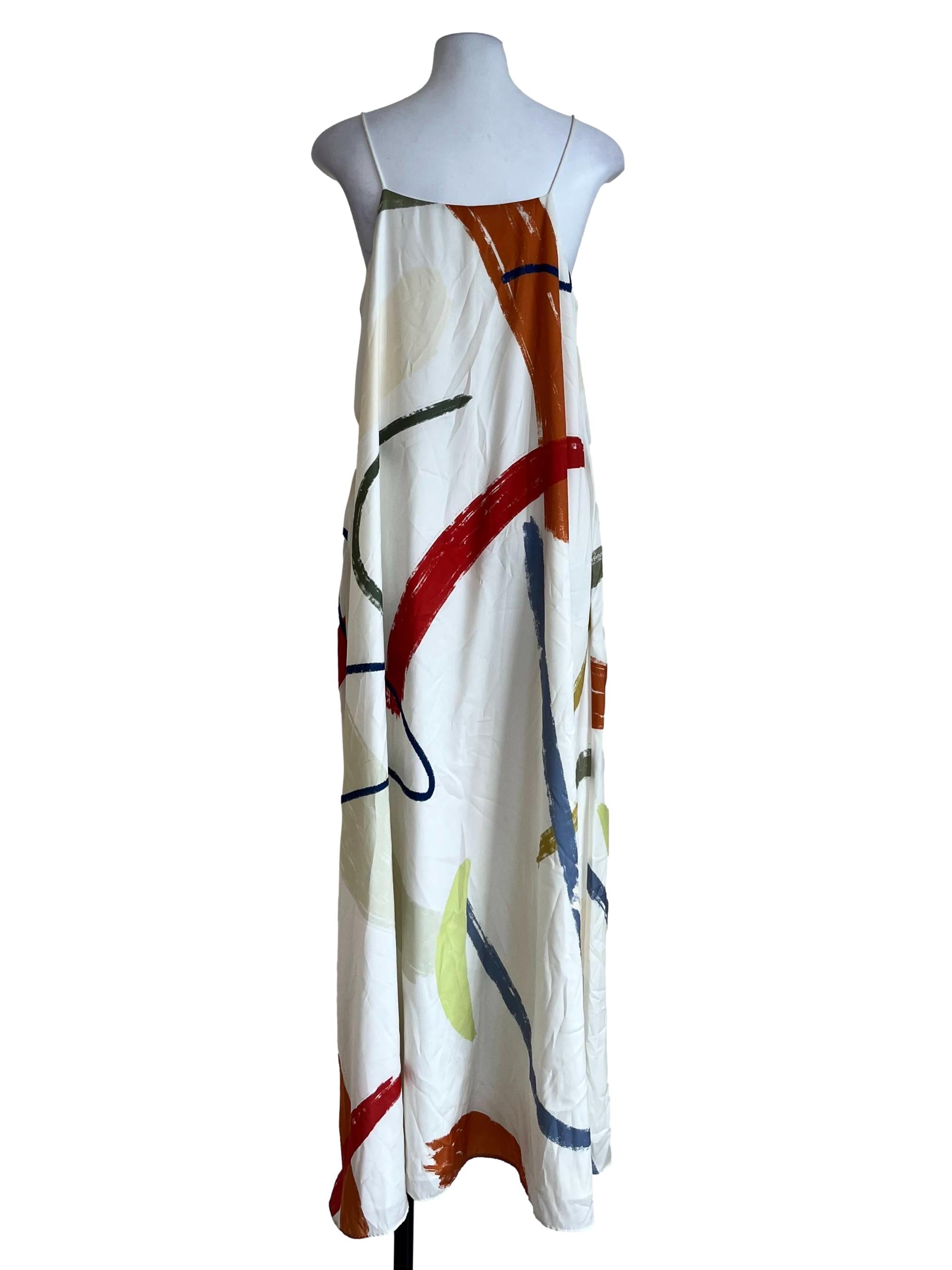 Cream Pattern Sleeveless Dress