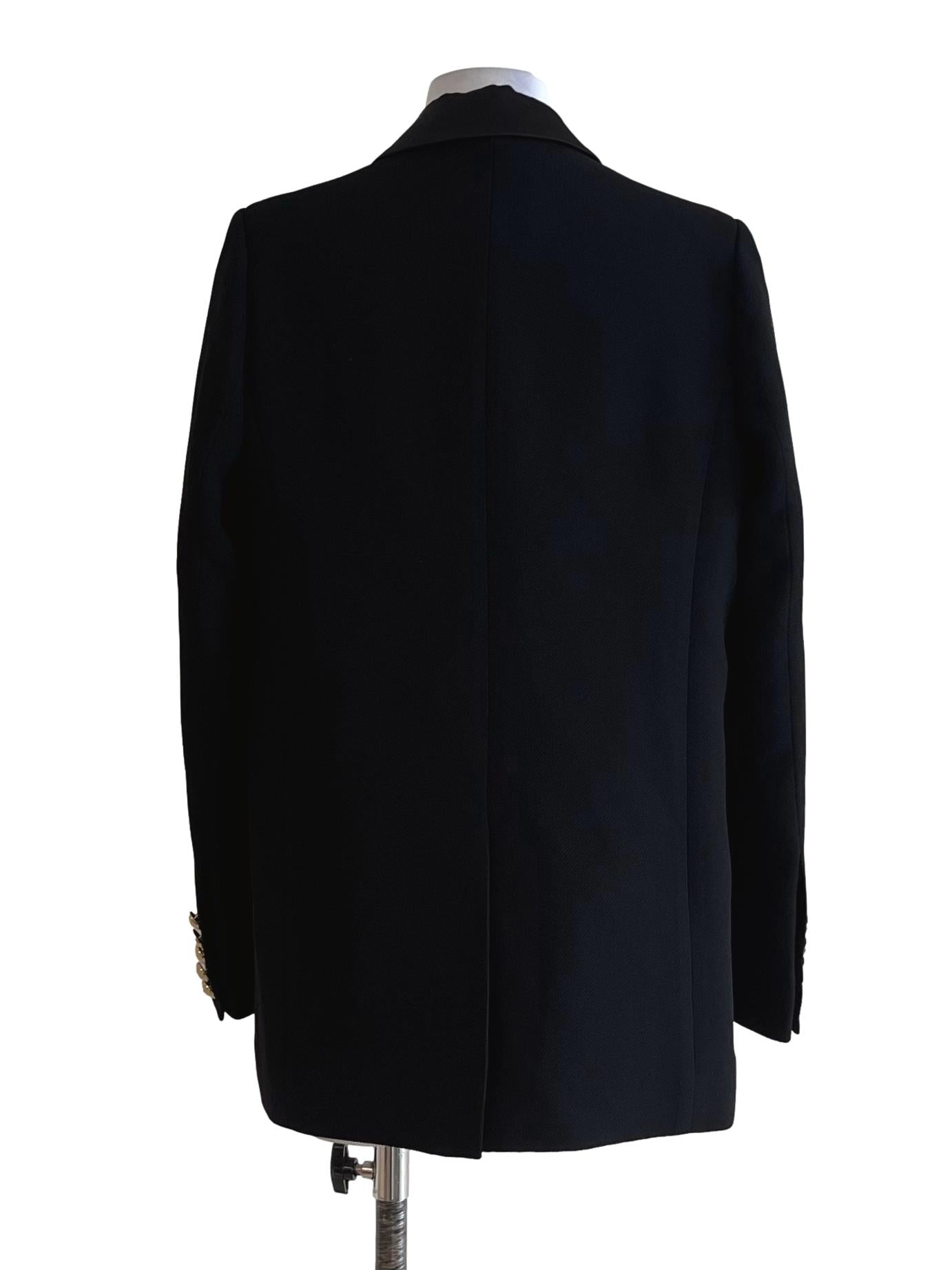 Black Notched Neckline Single-Breasted Blazer