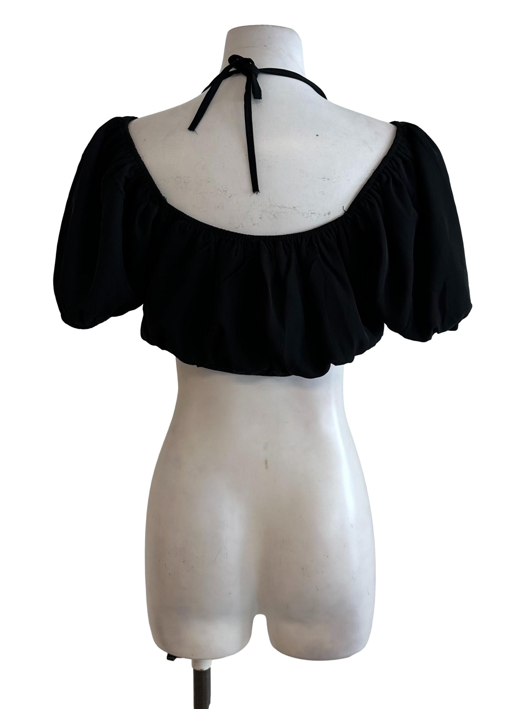 Raven Black Halter Crop Top