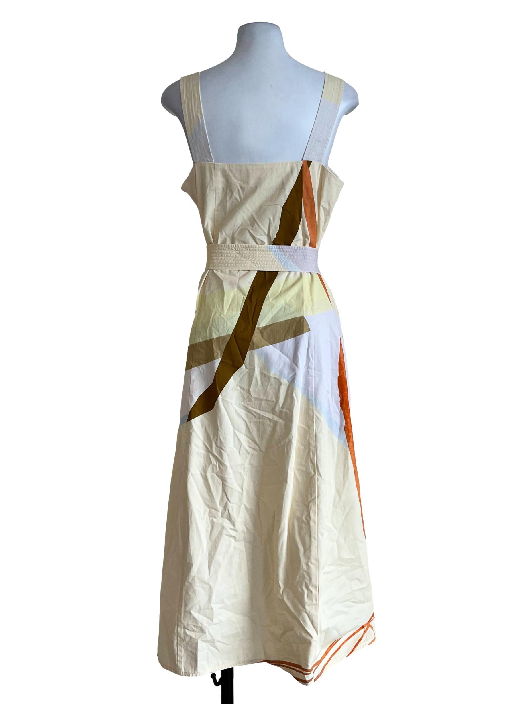 Yellow Pattern Side Pockets Dress