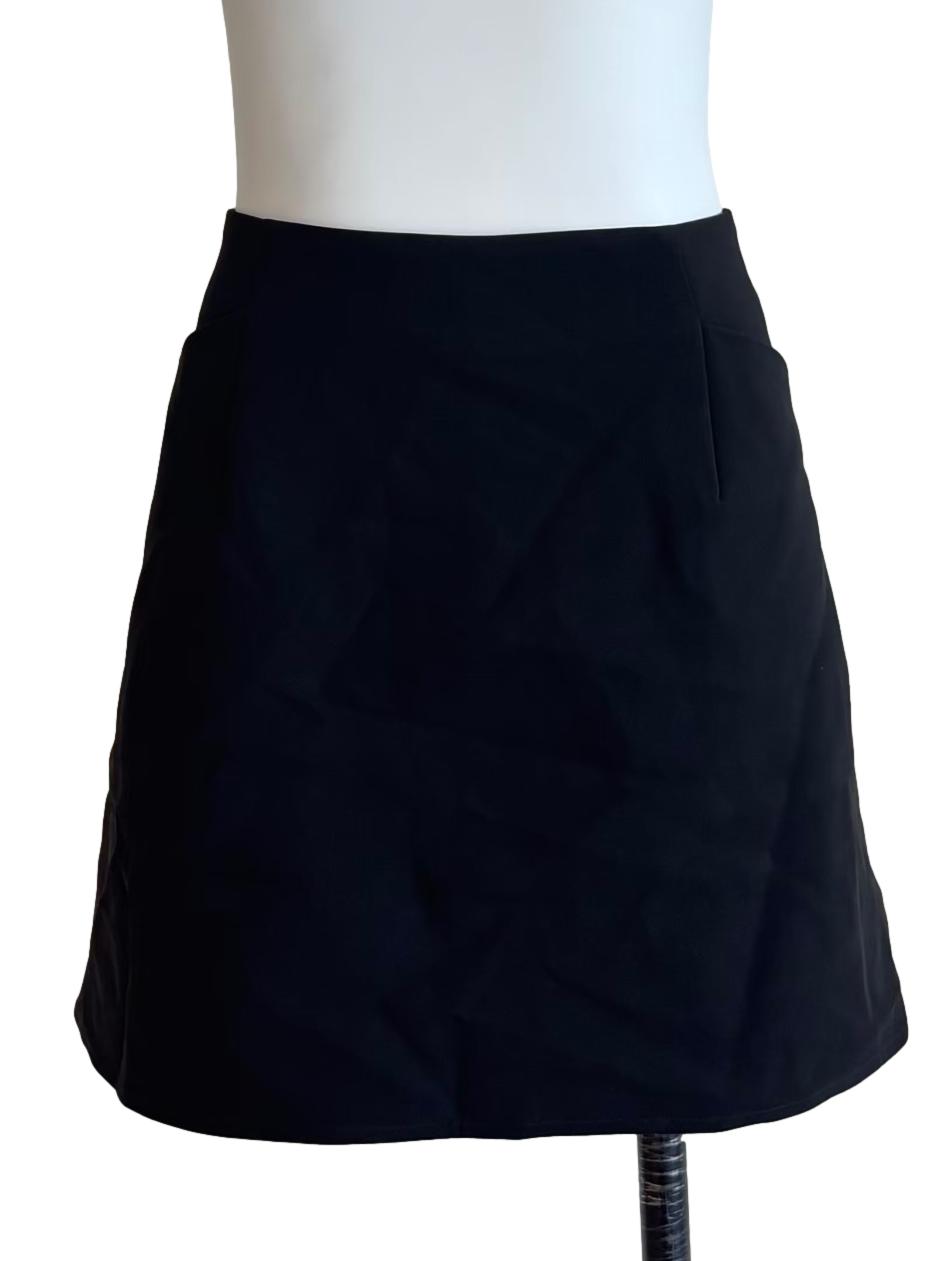 Ink Black Mini A-Line Skirt
