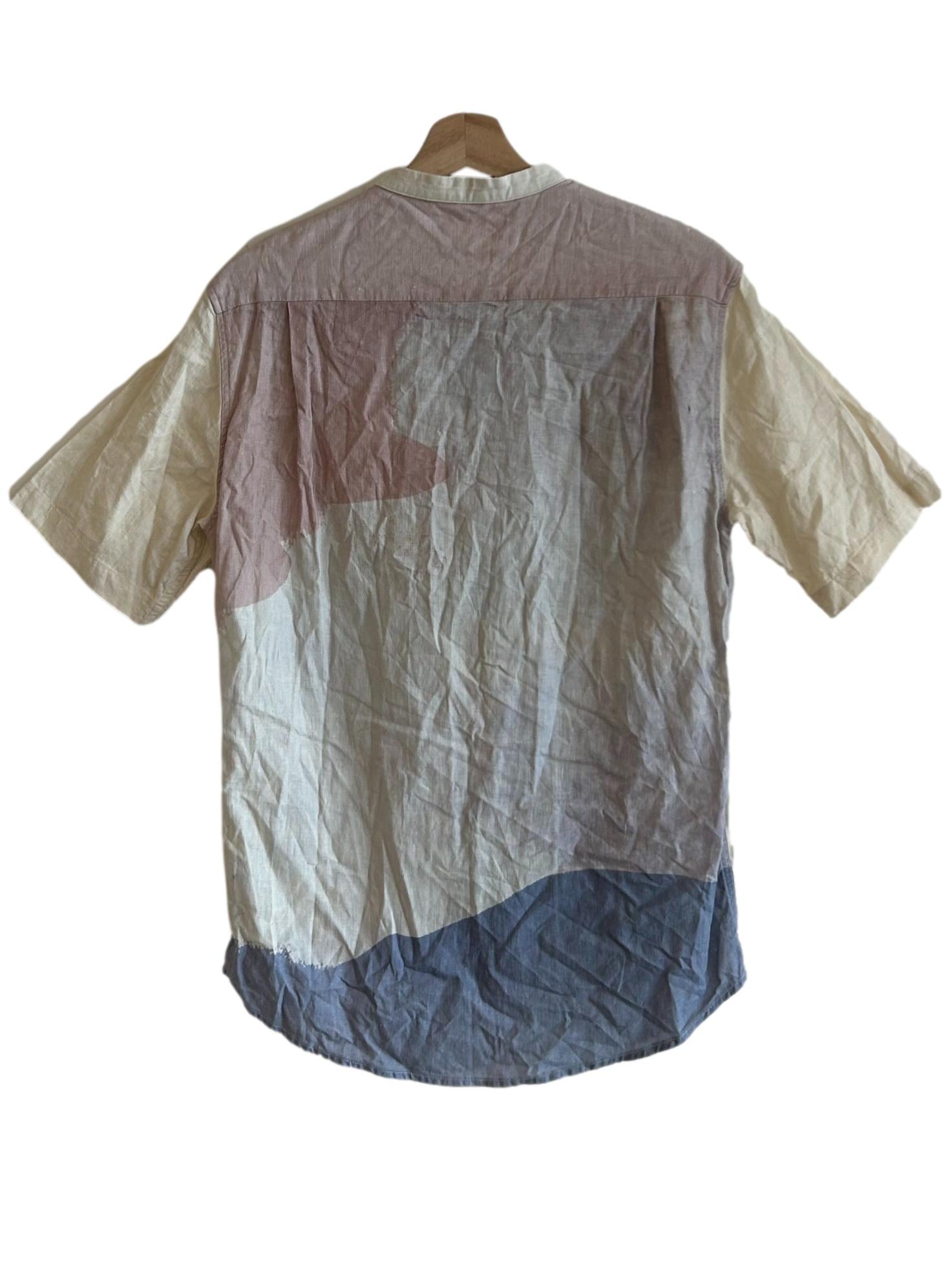 Beige Multicolor Short Sleeve Shirt